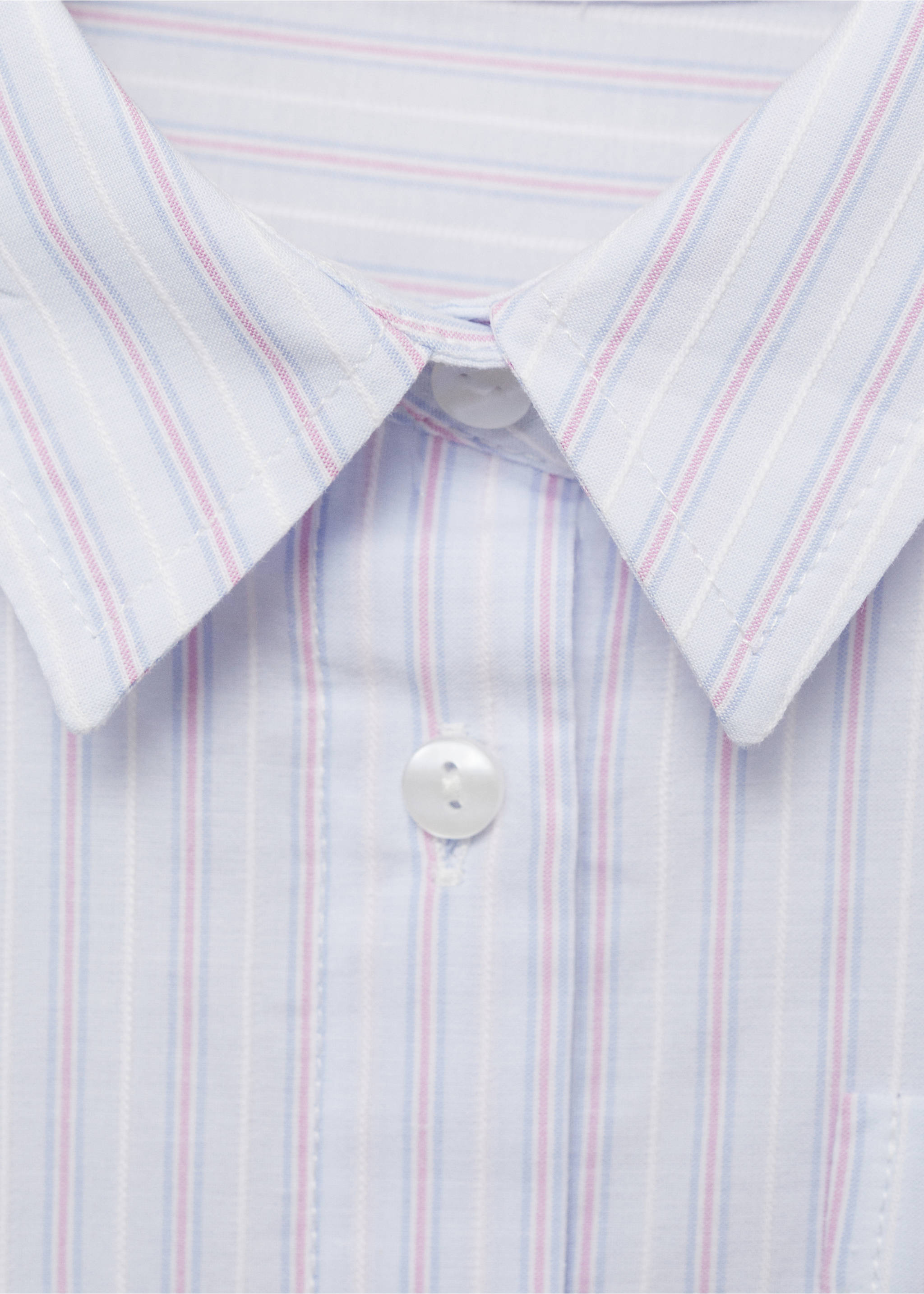 Pocket striped shirt - Details of the article 8, Sky Blue. Ref: 87024808-00.