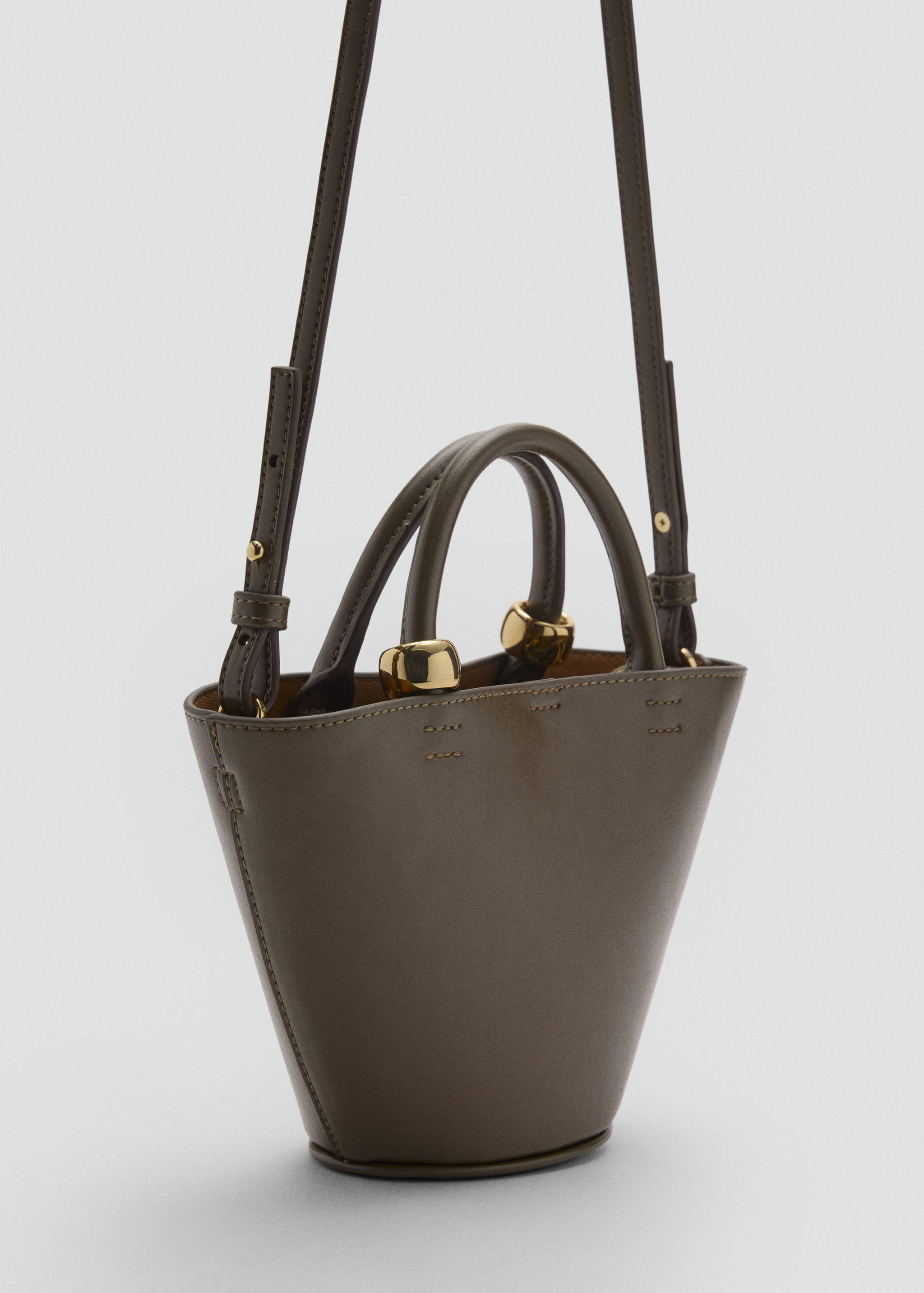 Mini shopper bag with metallic detail - Medium plane
