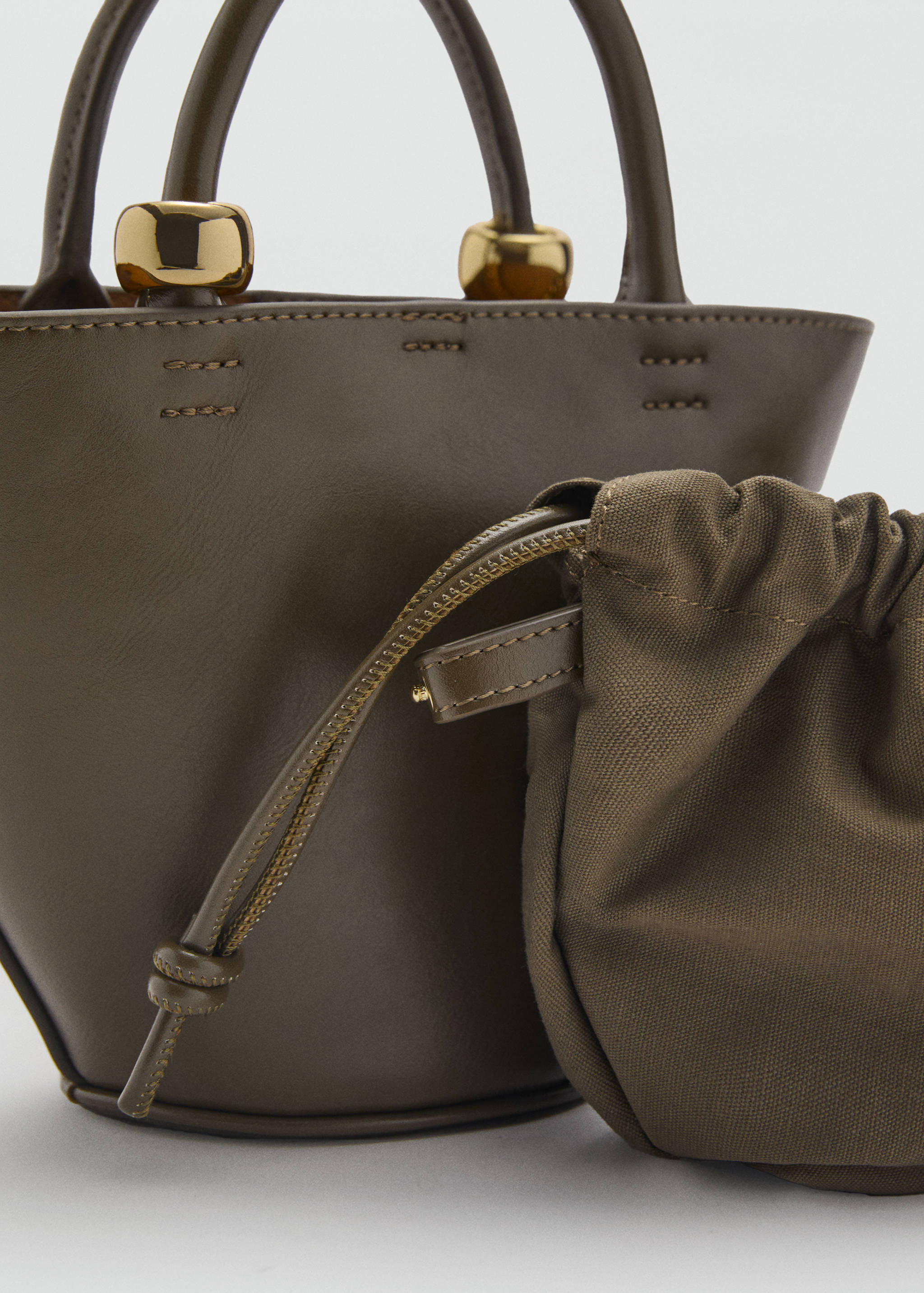 Mini shopper bag with metallic detail - Details of the article 3