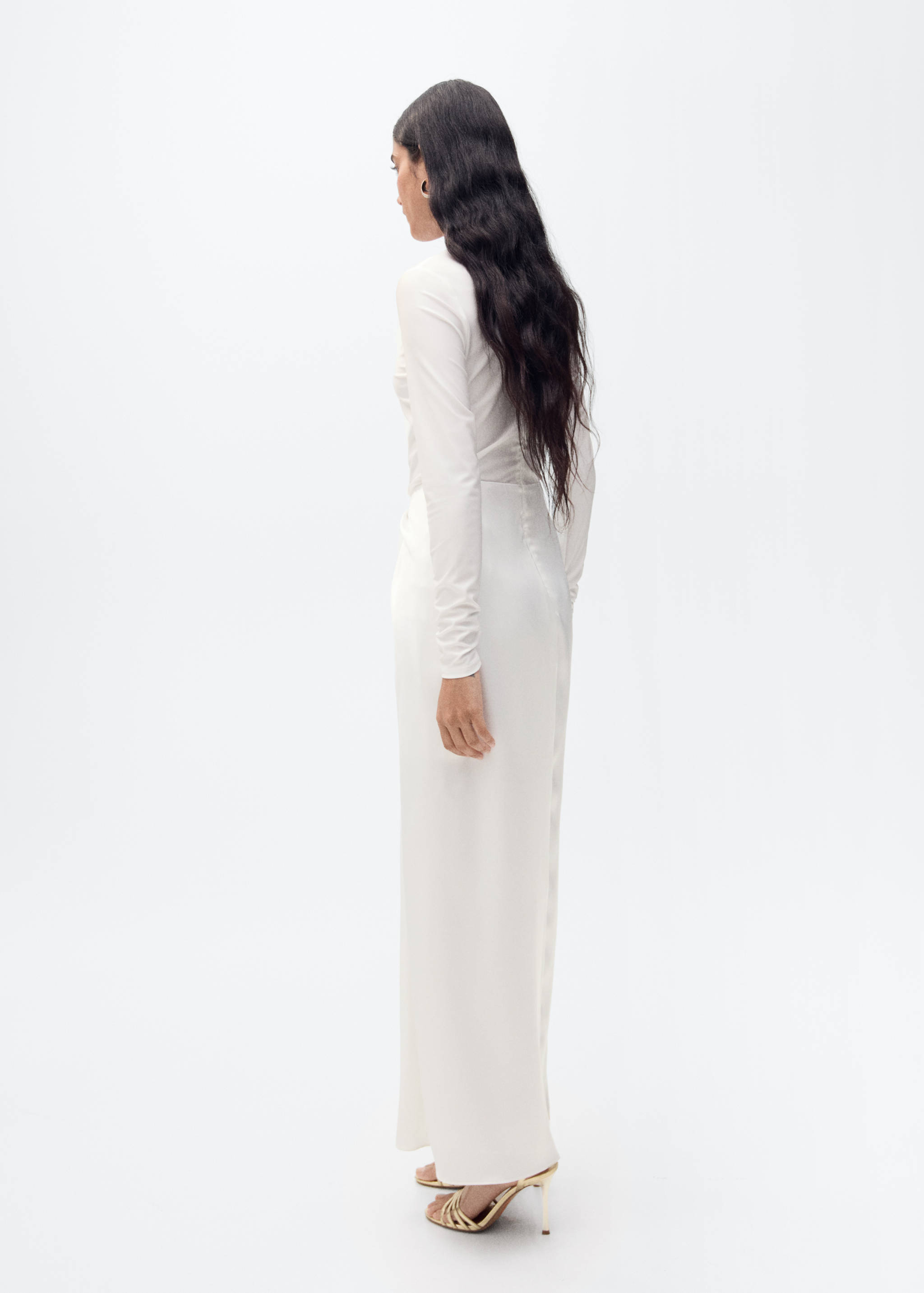 Combined-fabric long dress - Reverse of the article