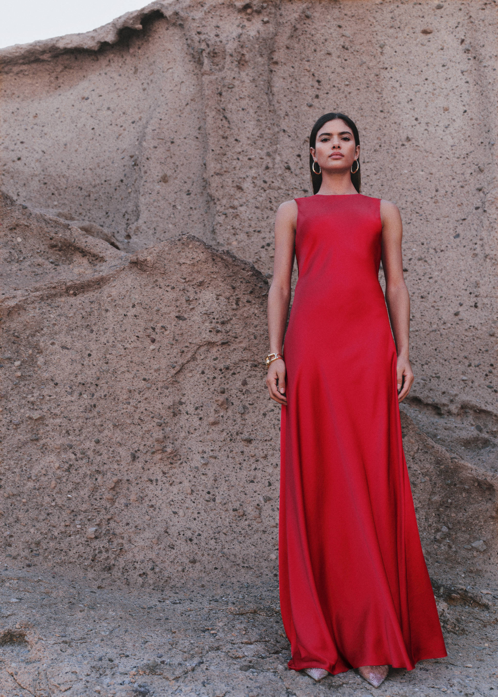 Open-back satin-effect dress - Details of the article 7