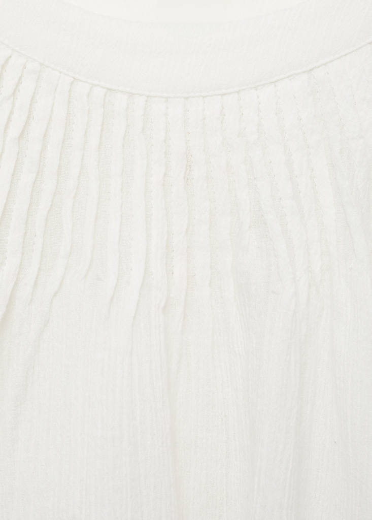 Pleated cotton blouse — Off White