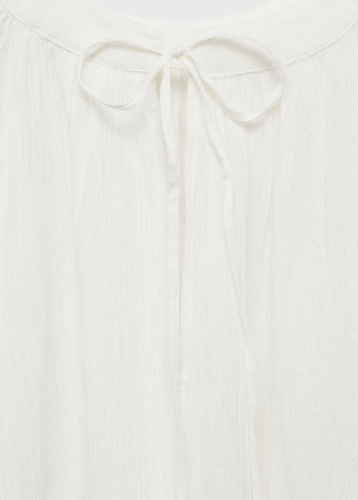 Pleated cotton blouse — Off White