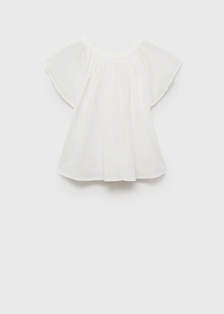 Pleated cotton blouse — Off White