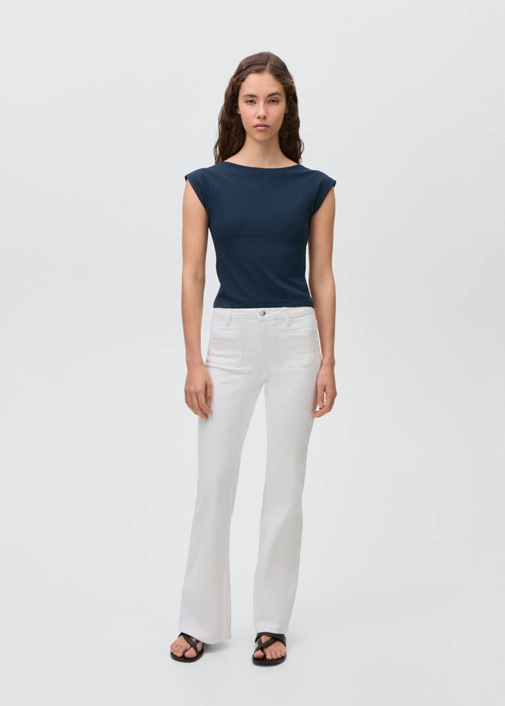 T-shirt with open back — Dark Navy
