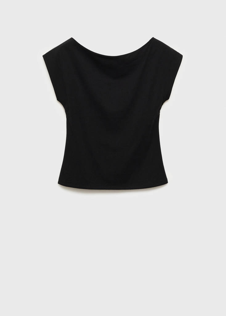 T-shirt with open back — Black