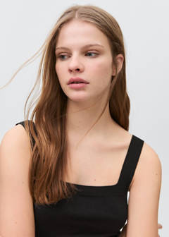 Openwork details knit top — Black 4