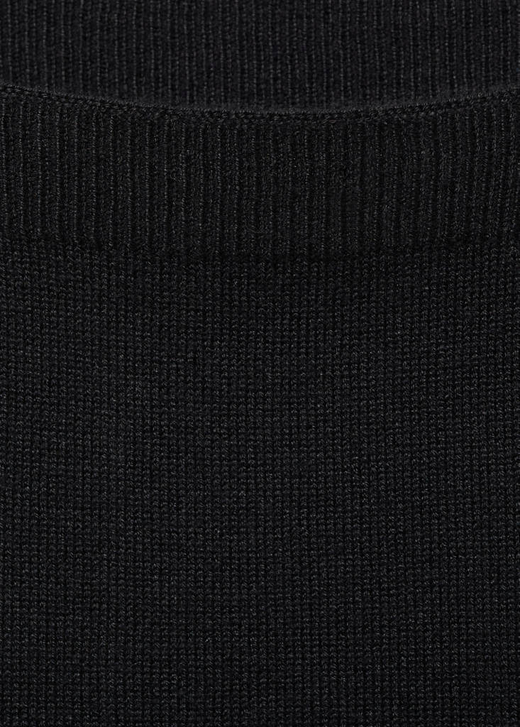 Openwork details knit top — Black