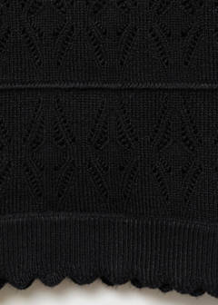 Openwork details knit top — Black 8