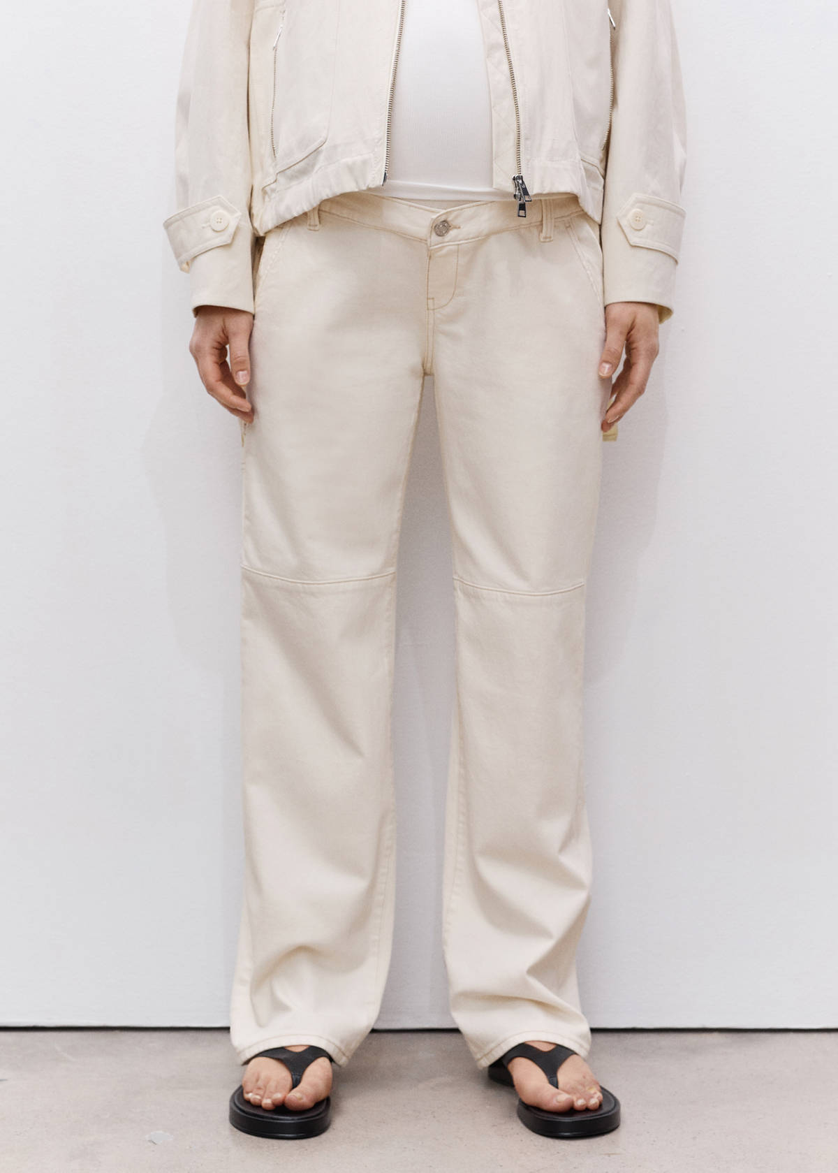 Maternity wide leg jeans — Off White