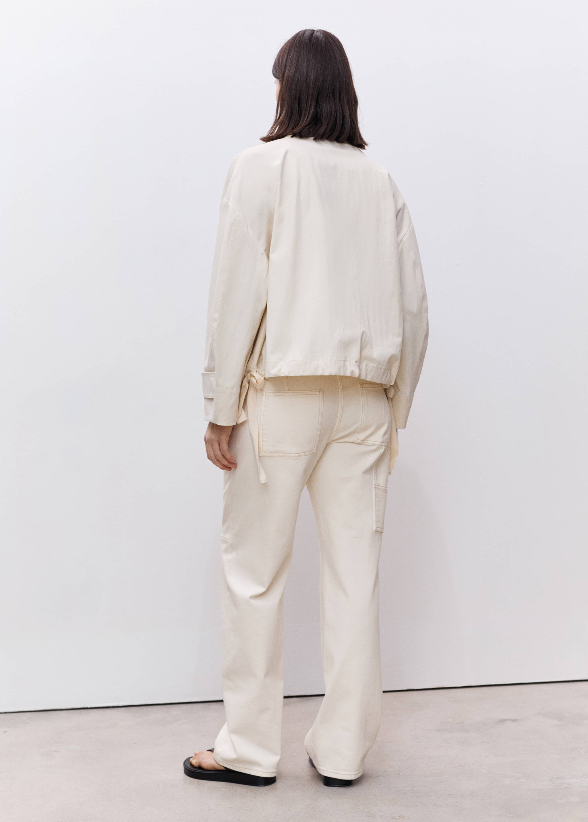 阔腿妈咪牛仔裤 - null