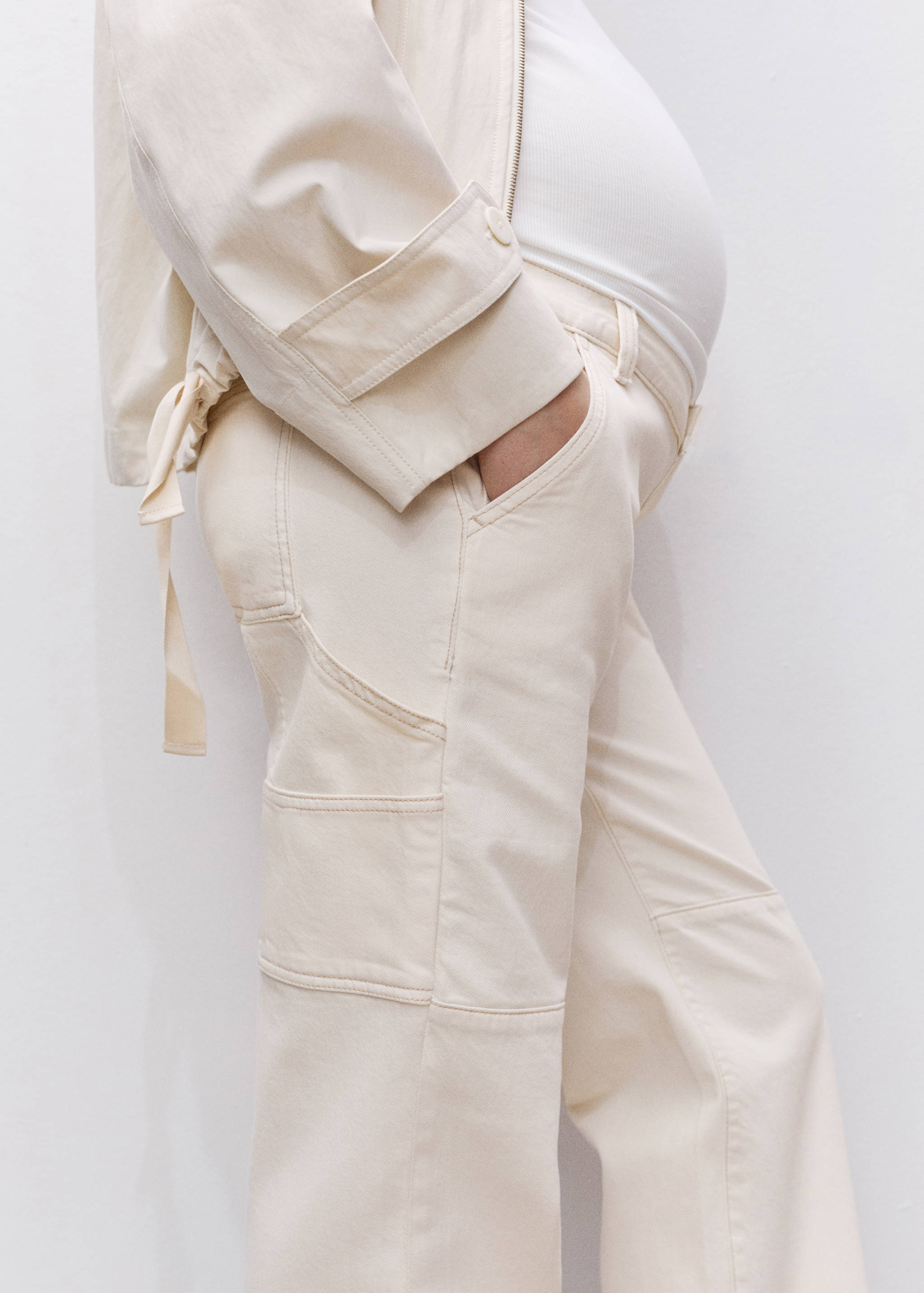 阔腿妈咪牛仔裤 - null