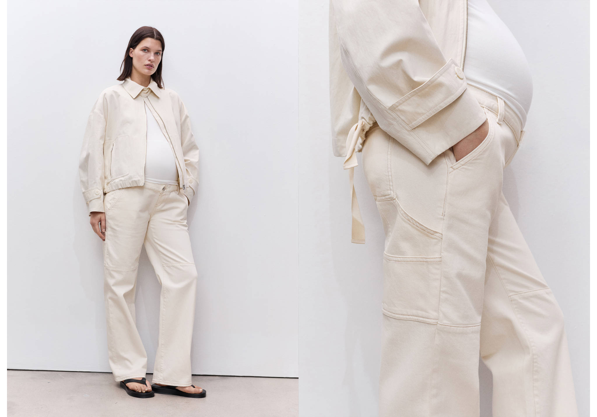 Maternity wide leg jeans - Panoramic plane