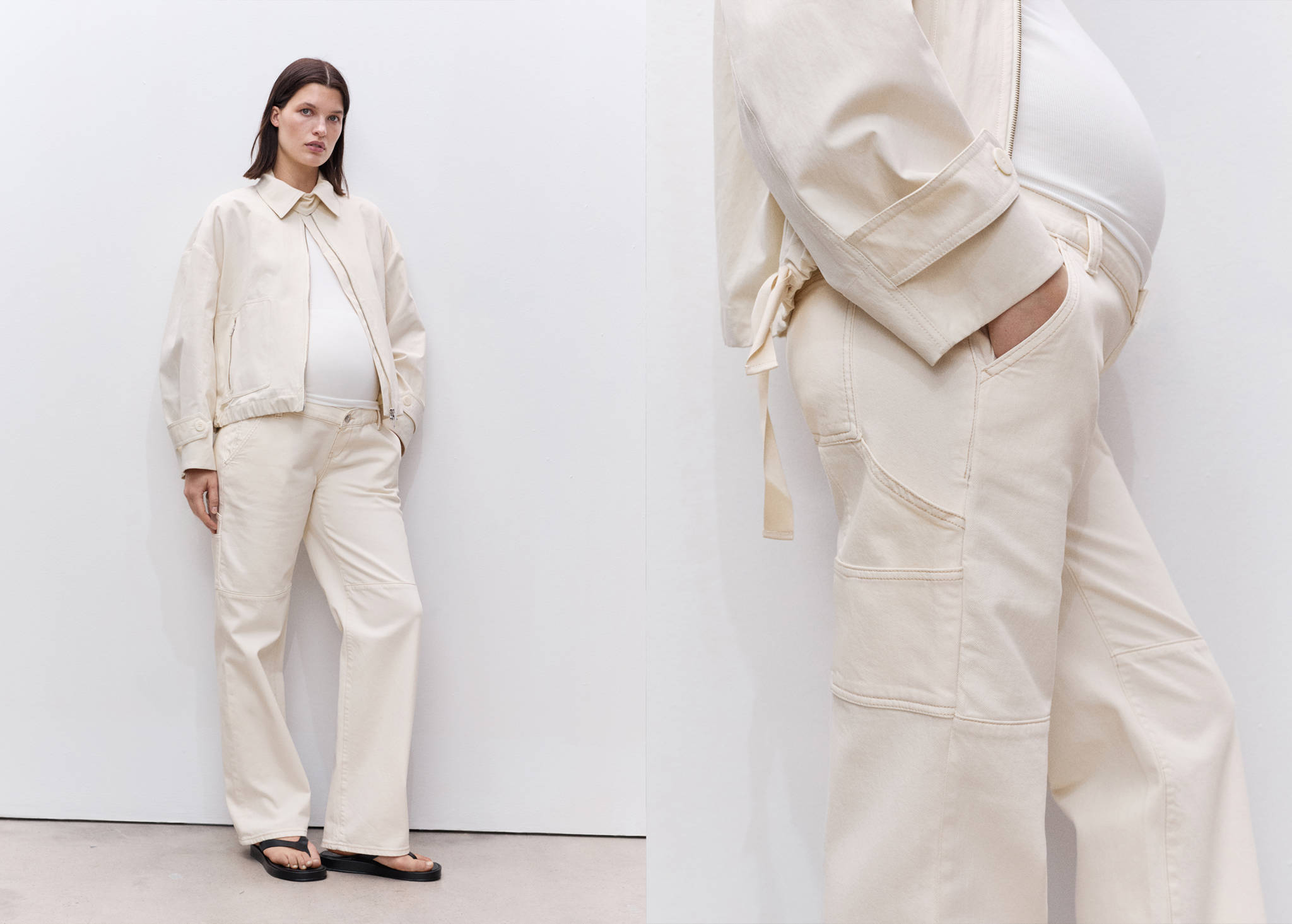 Maternity wide leg jeans - Panoramic plane
