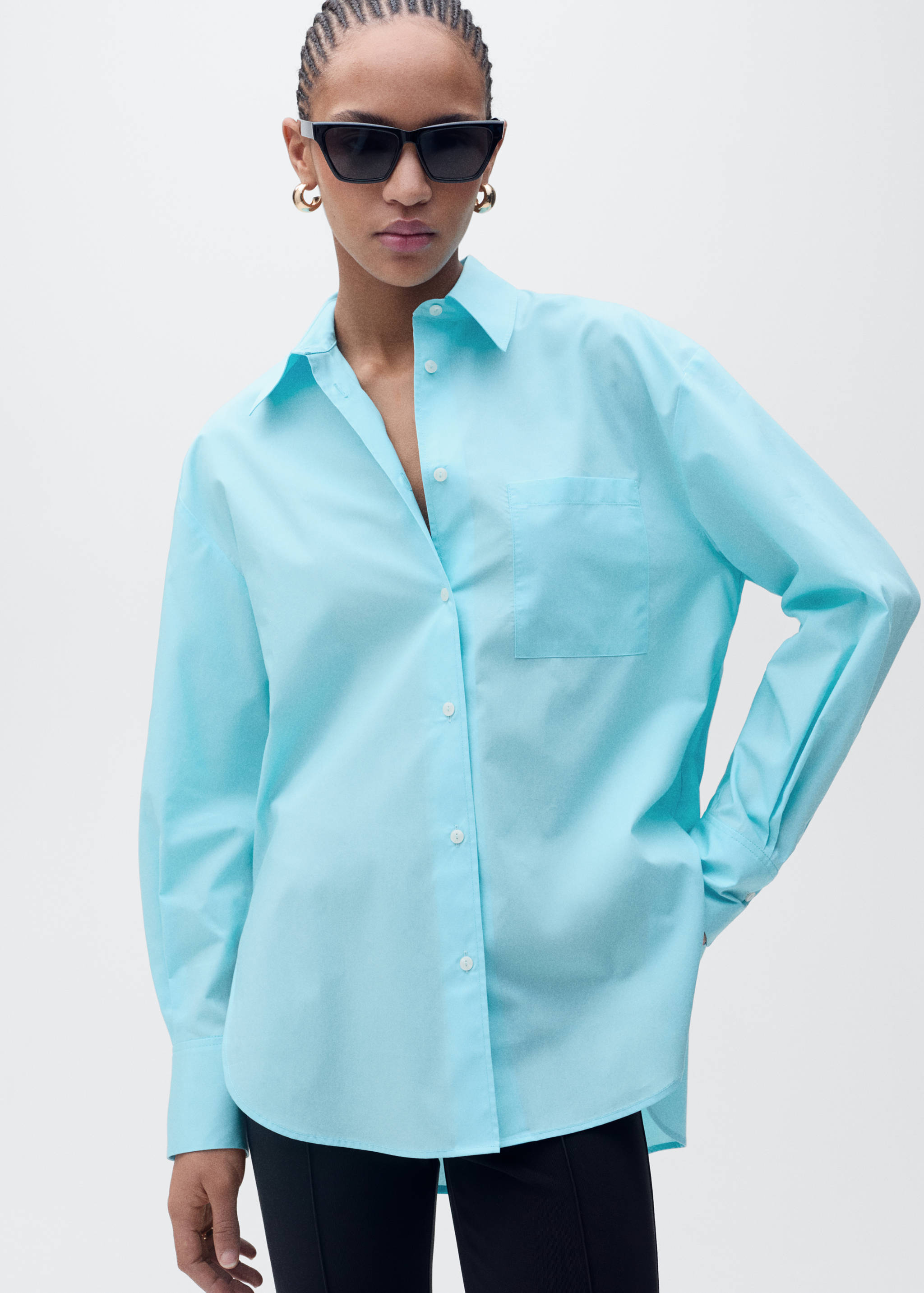 Oversize poplin shirt - Medium plane