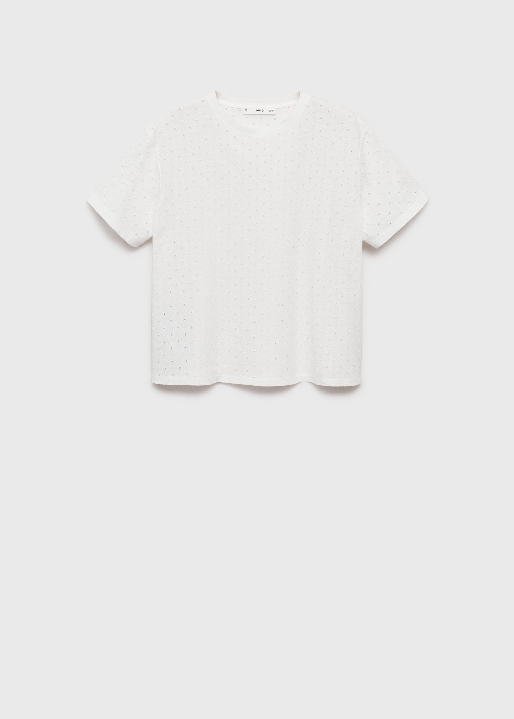 T-shirt com pormenores rendados com bordado - Artigo sem modelo