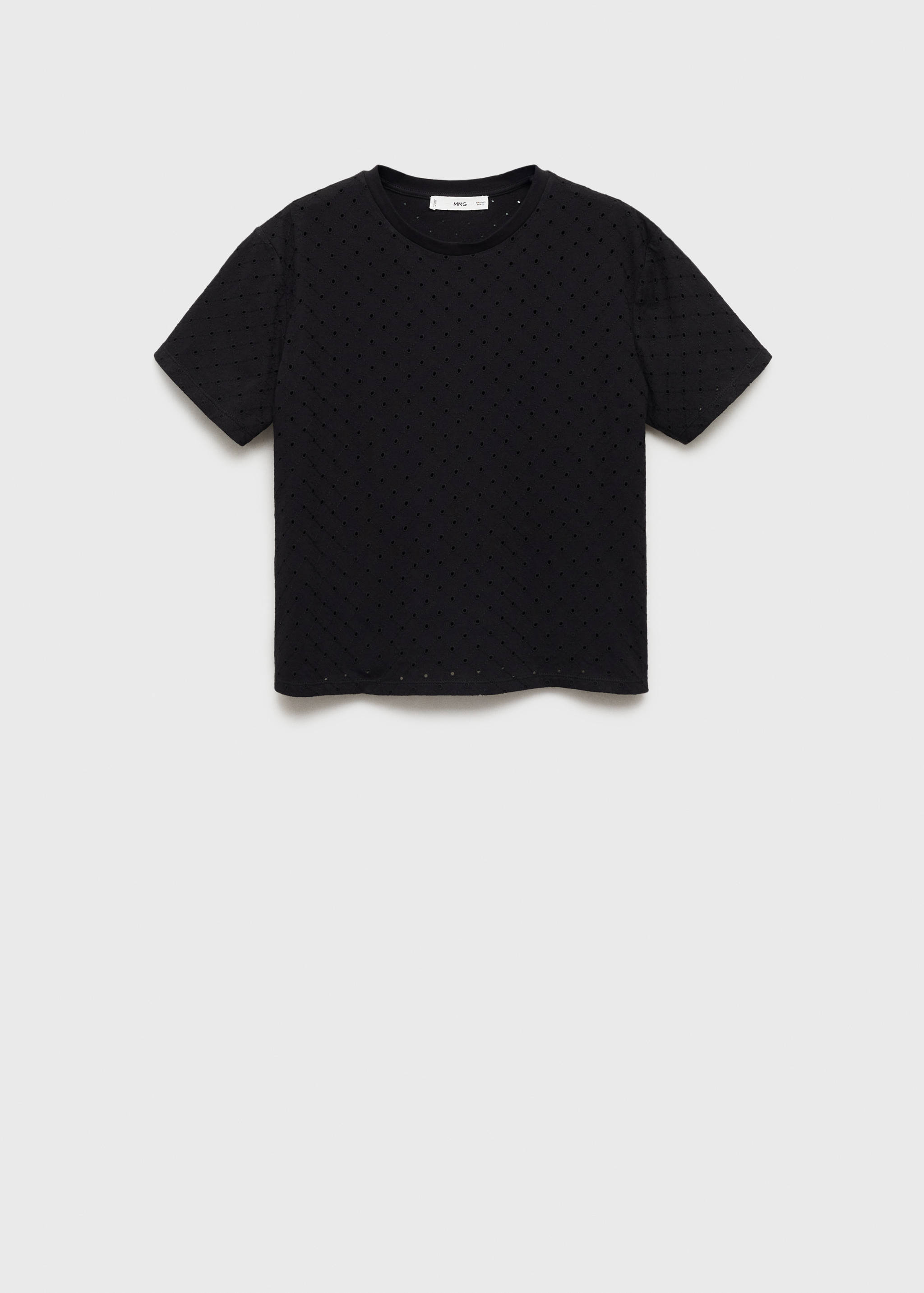 T-shirt com pormenores rendados com bordado - Artigo sem modelo