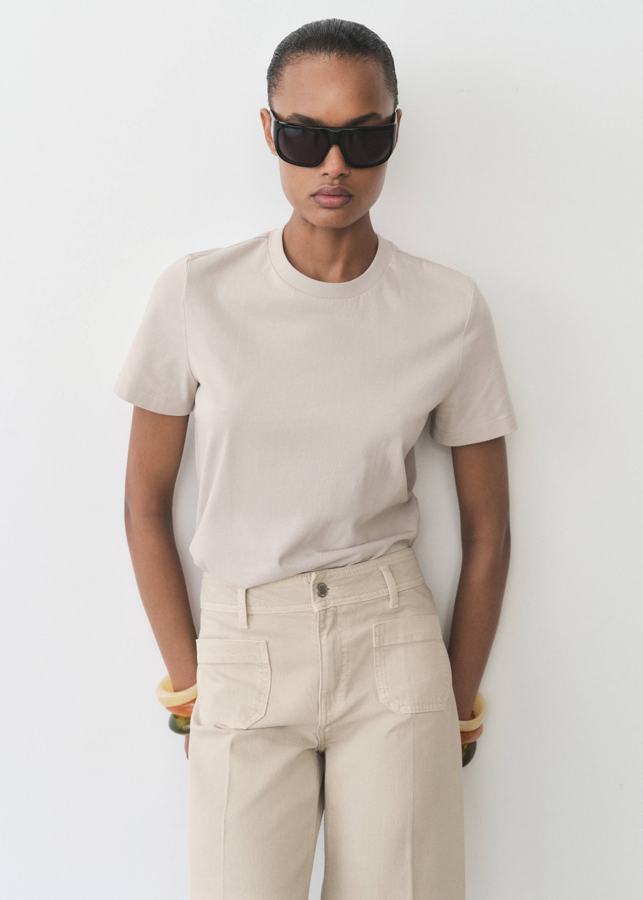Short-sleeved cotton t-shirt - Medium plane