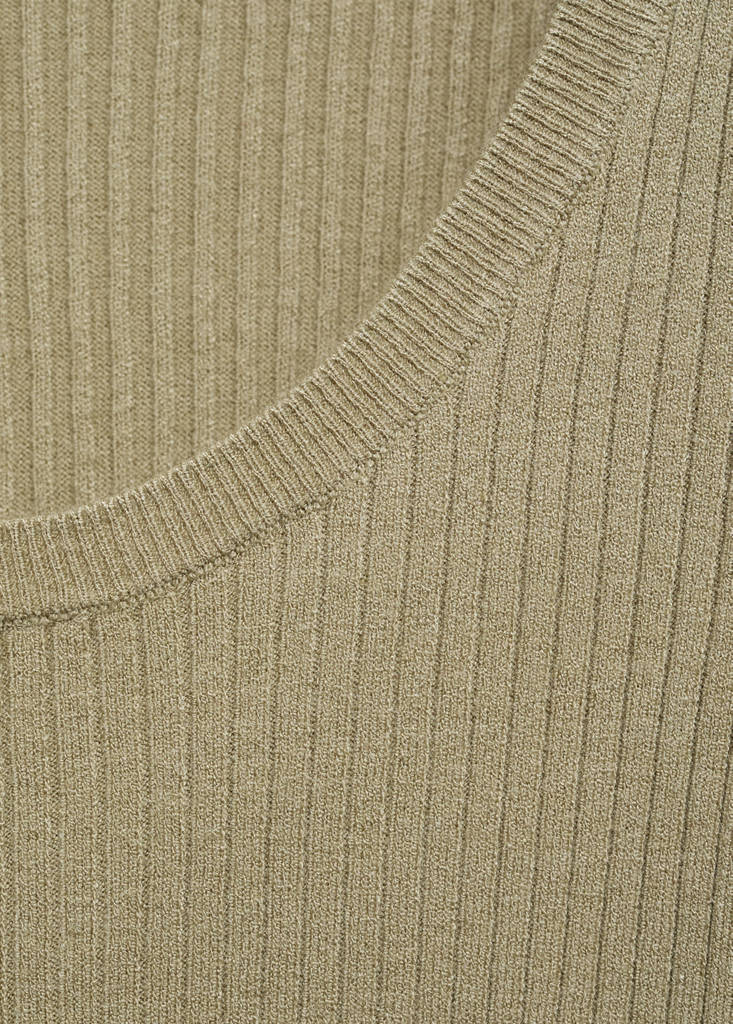 Knitted ribbed sweater — Khaki
