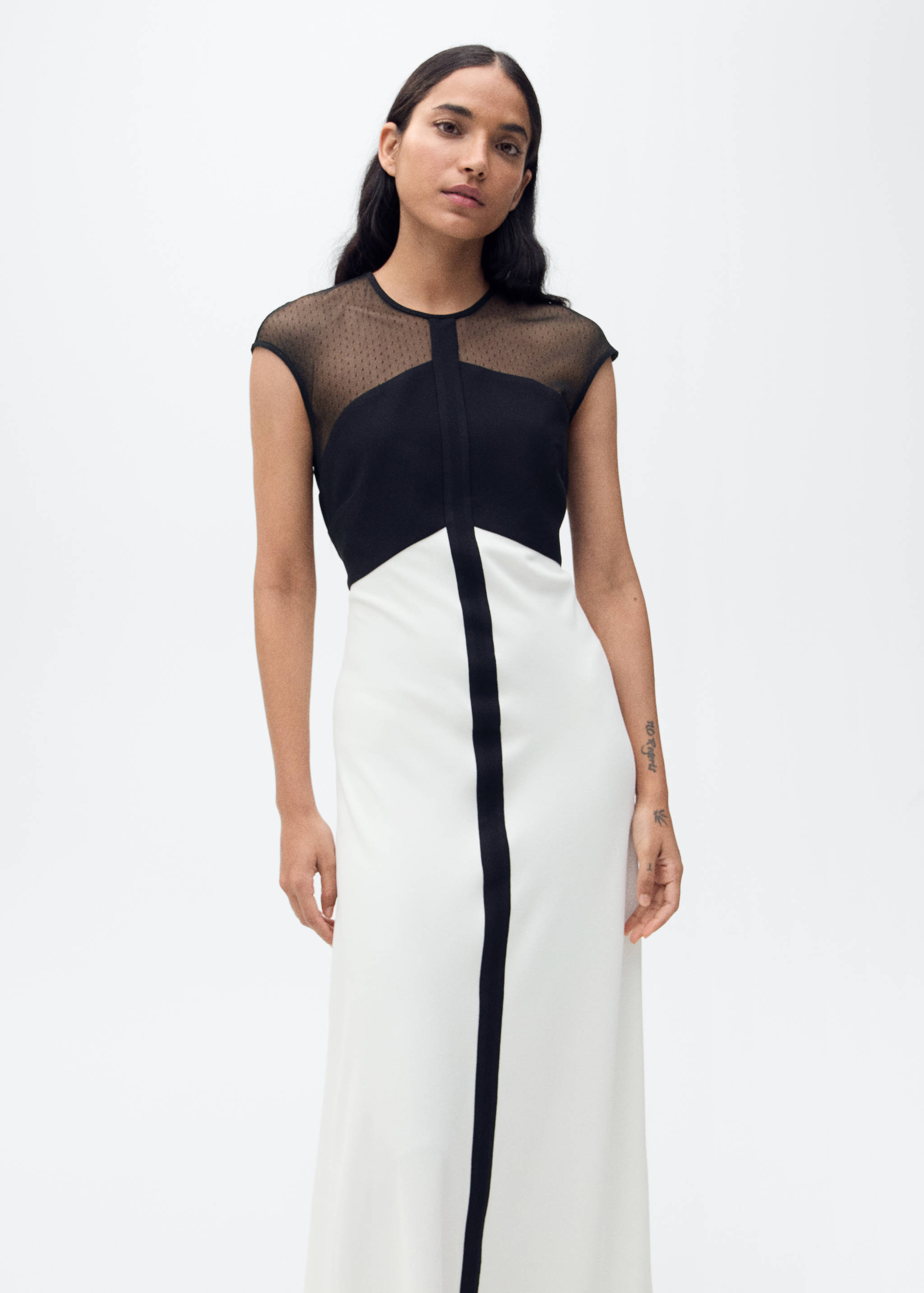 Two-tone panel dress - Medium plane