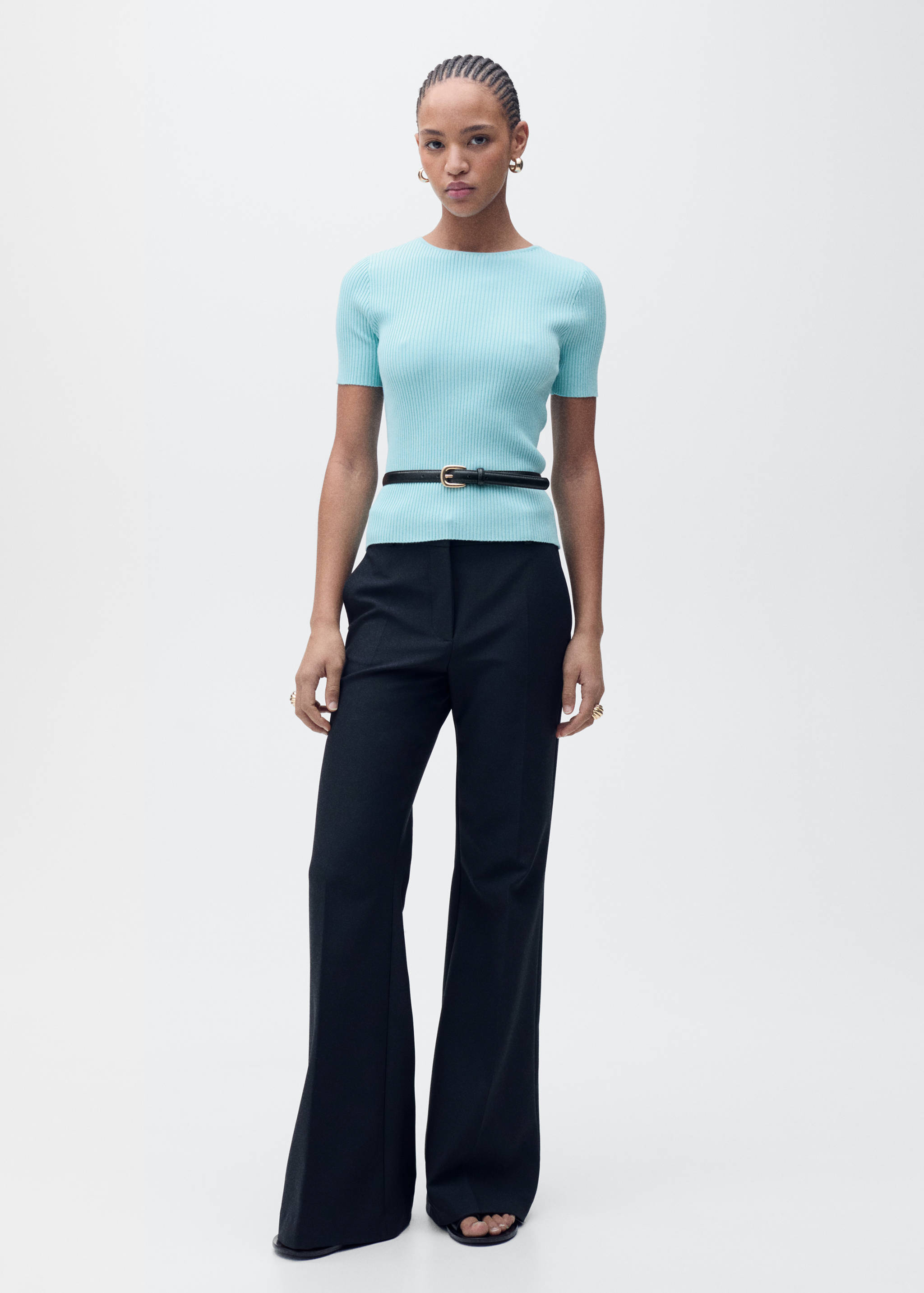 Pull côtelé ouverture au dos - Plan général