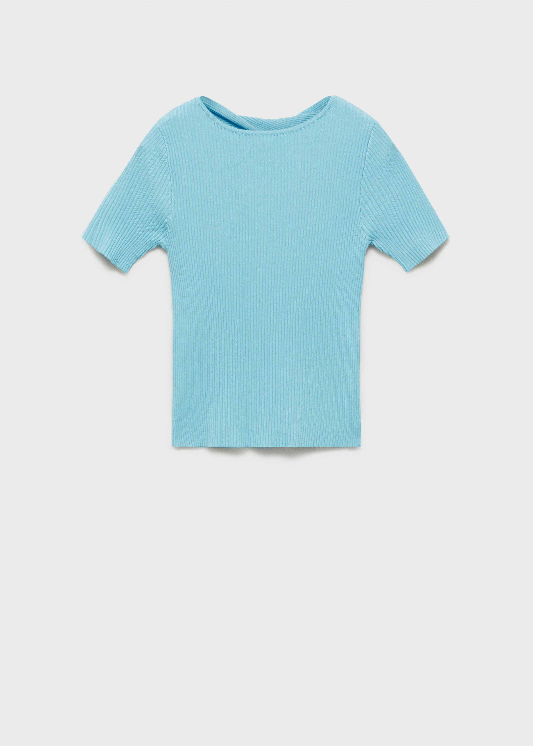 Pull côtelé ouverture au dos - Article sans modèle, Turquoise. Ref: 87025758-00.