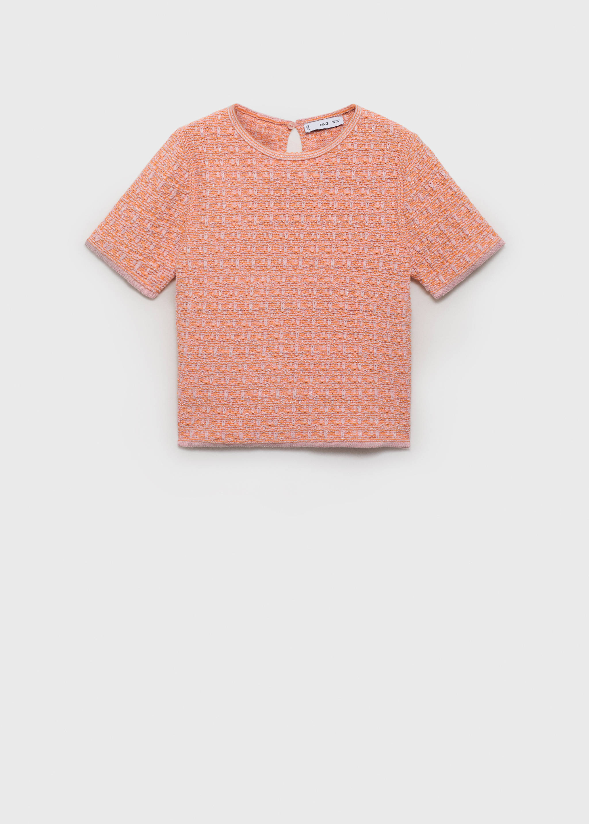 Short-sleeved tweed sweater - Article without model