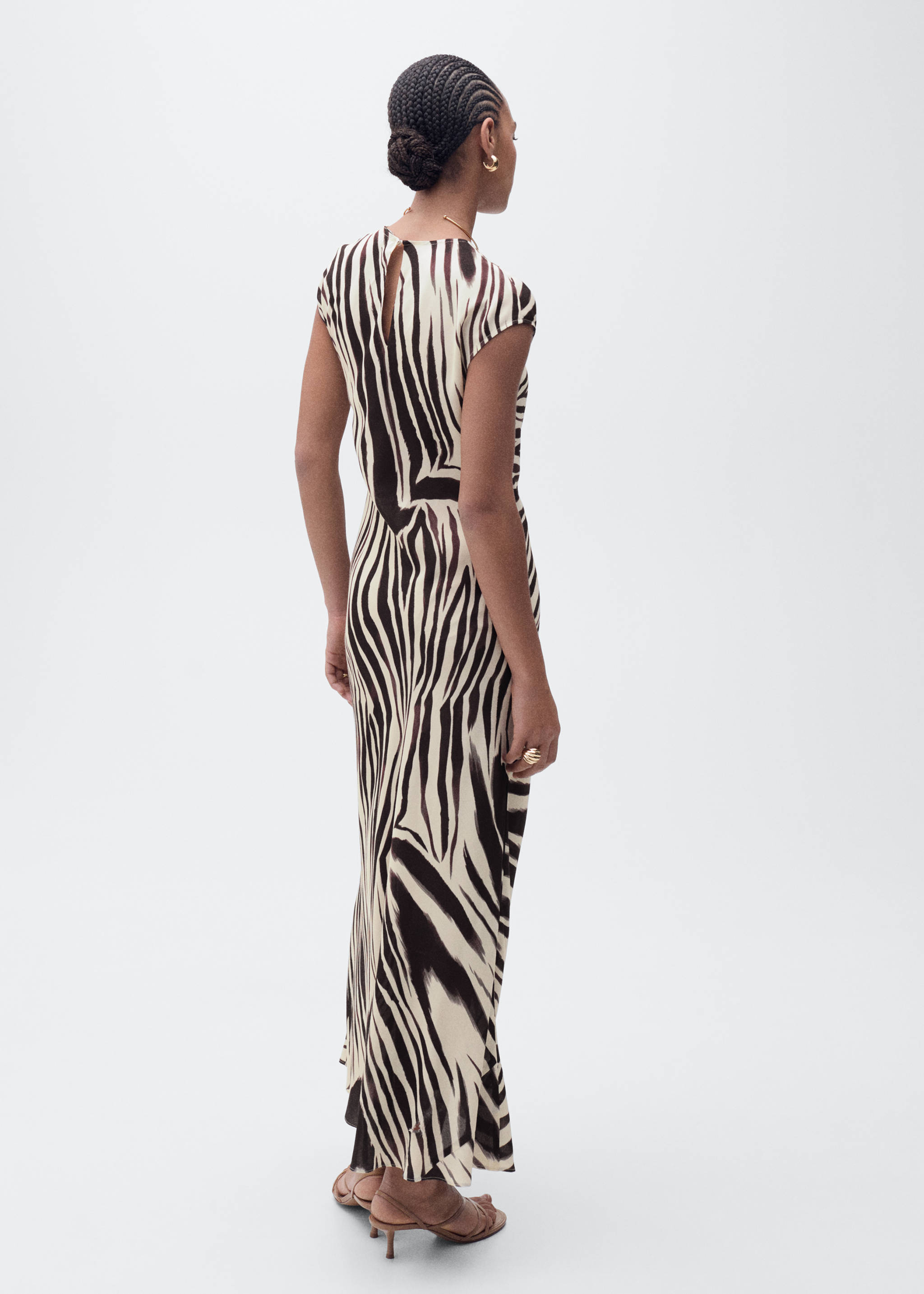 Zebra-print midi-dress - Reverse of the article