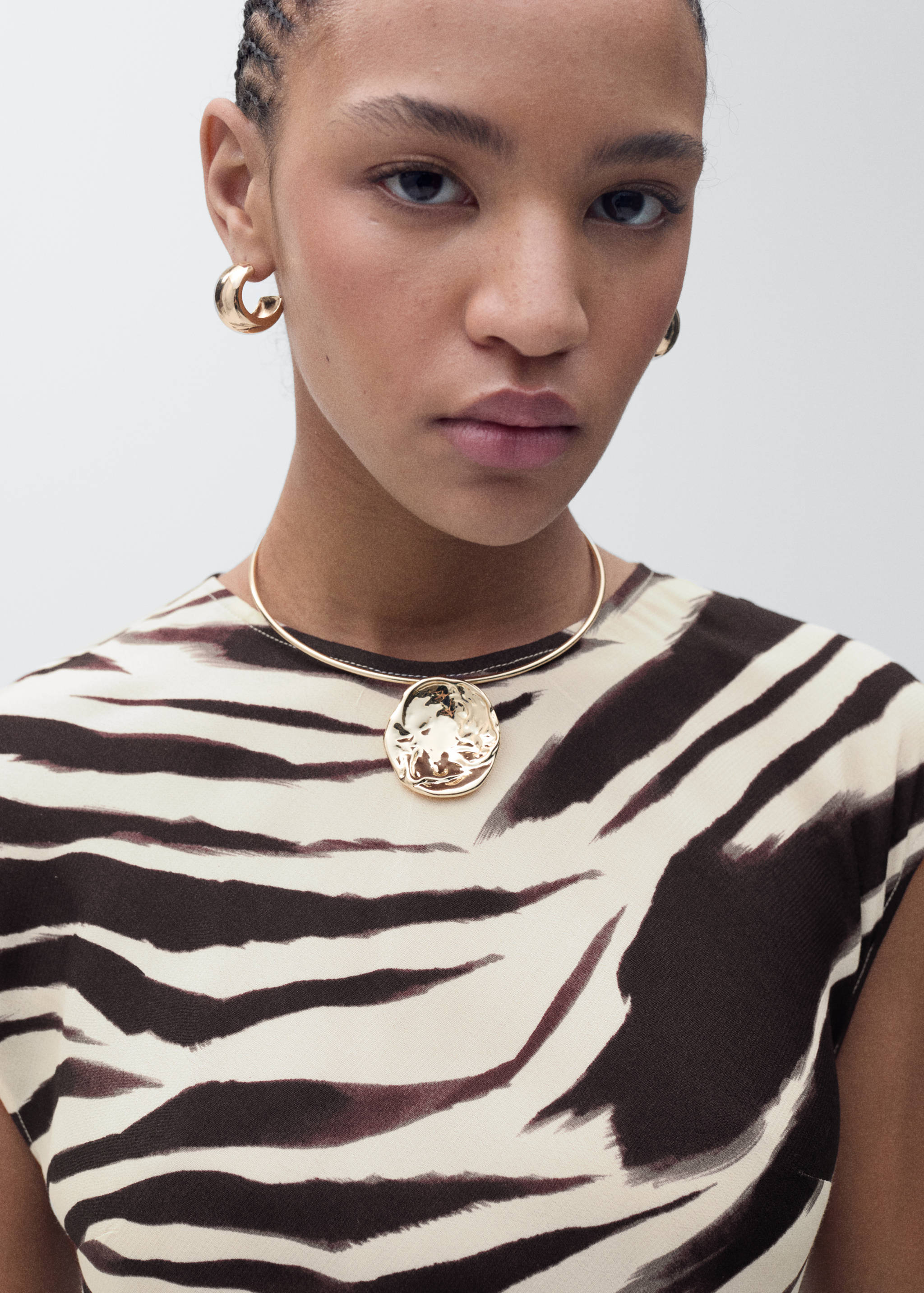 Zebra-print midi-dress - Details of the article 1