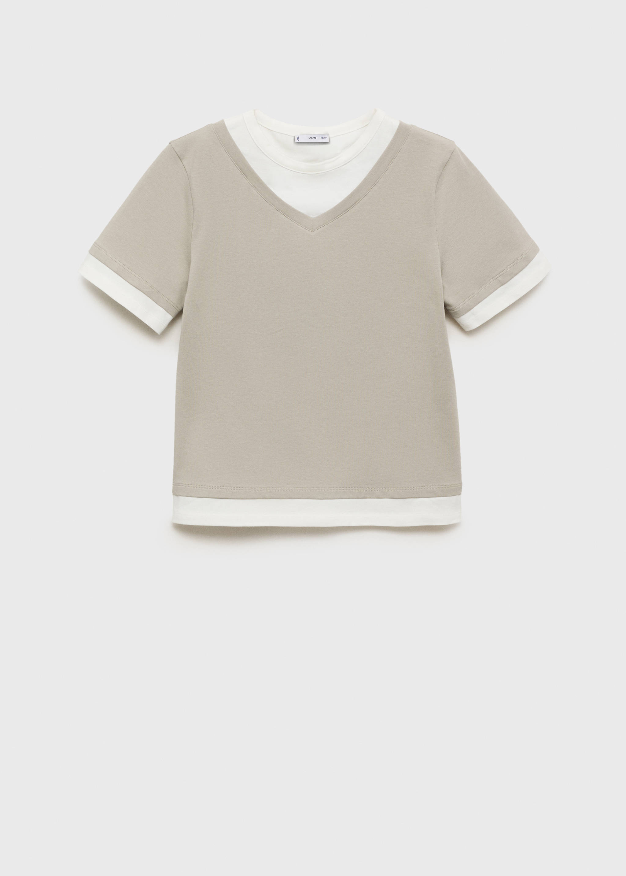 Contrasting cotton-blend T-shirt - Article without model