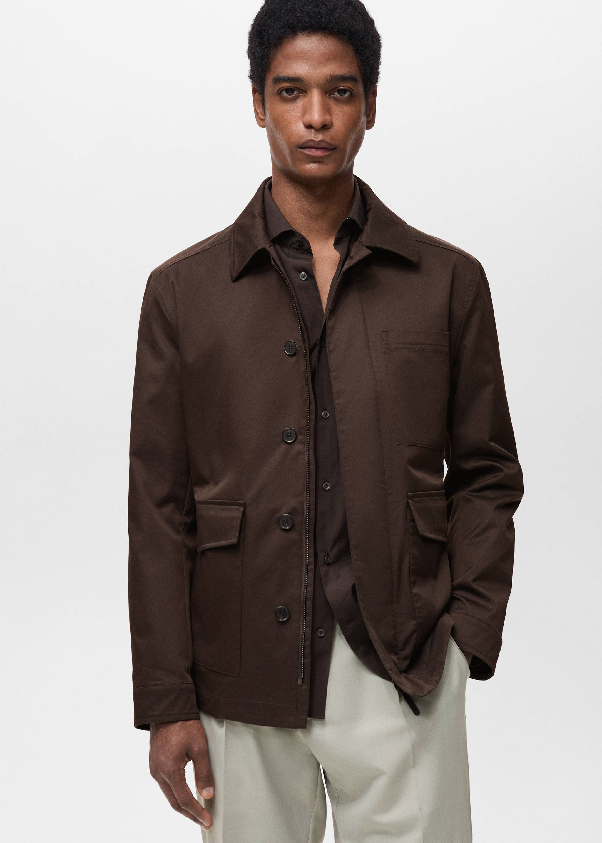 Water-repellent cotton jacket - Medium plane