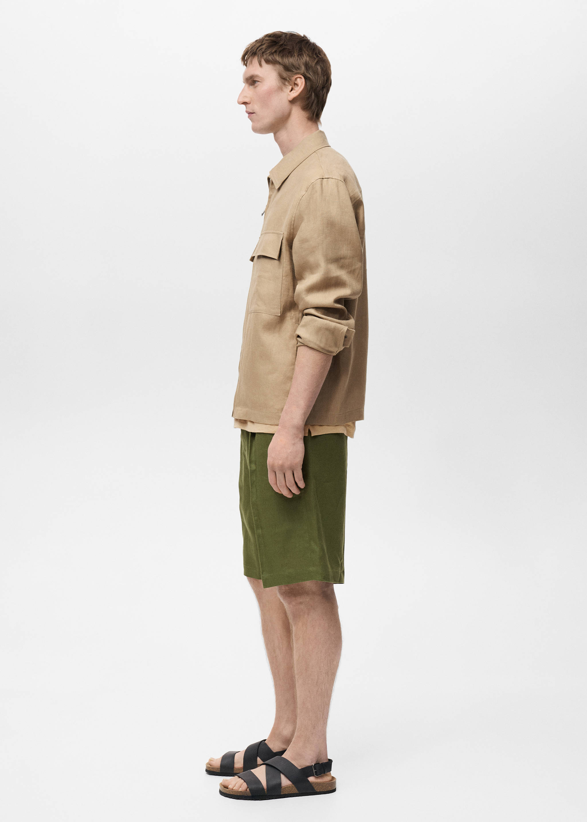 100% linen jacket with pockets - Details of the article 2