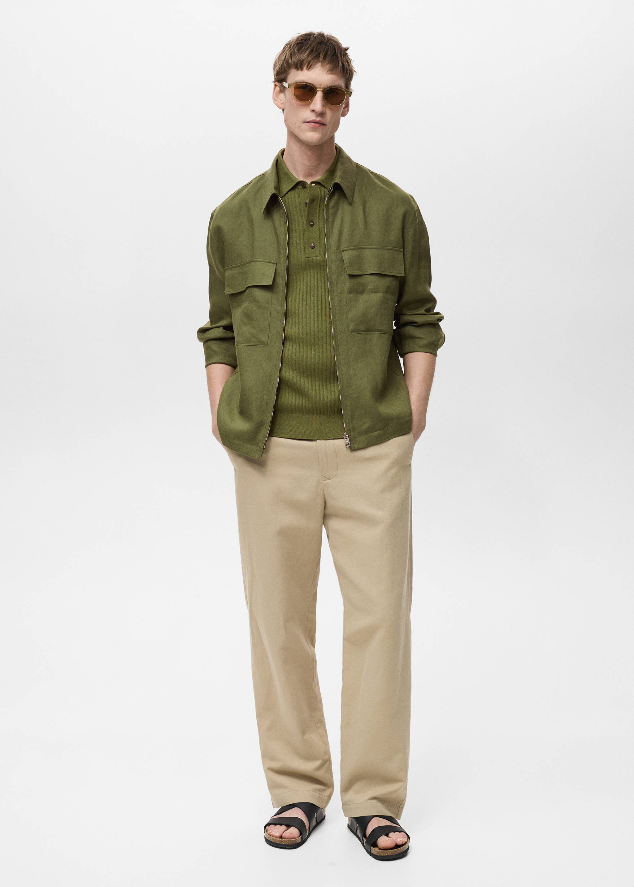 Veste 100 % lin poches - Plan général