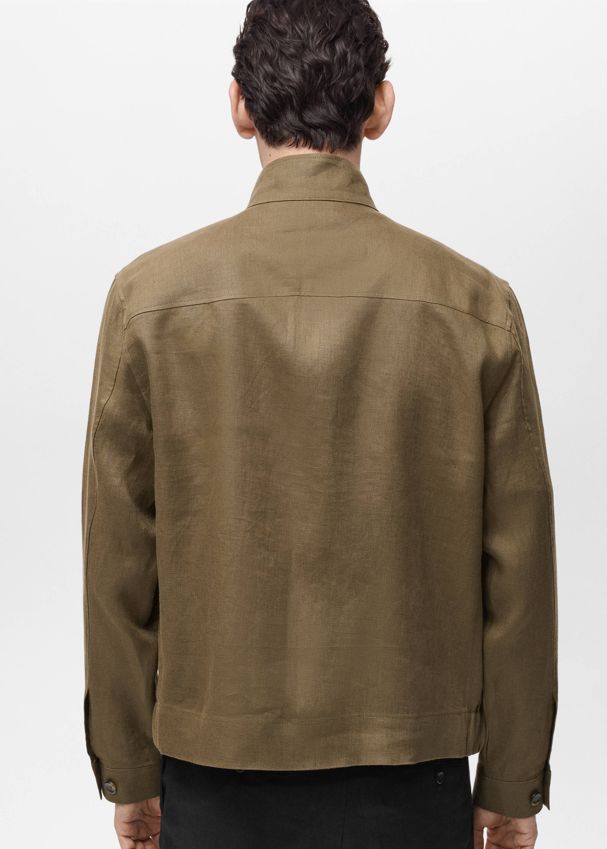 100% linen turtleneck jacket - Reverse of the article