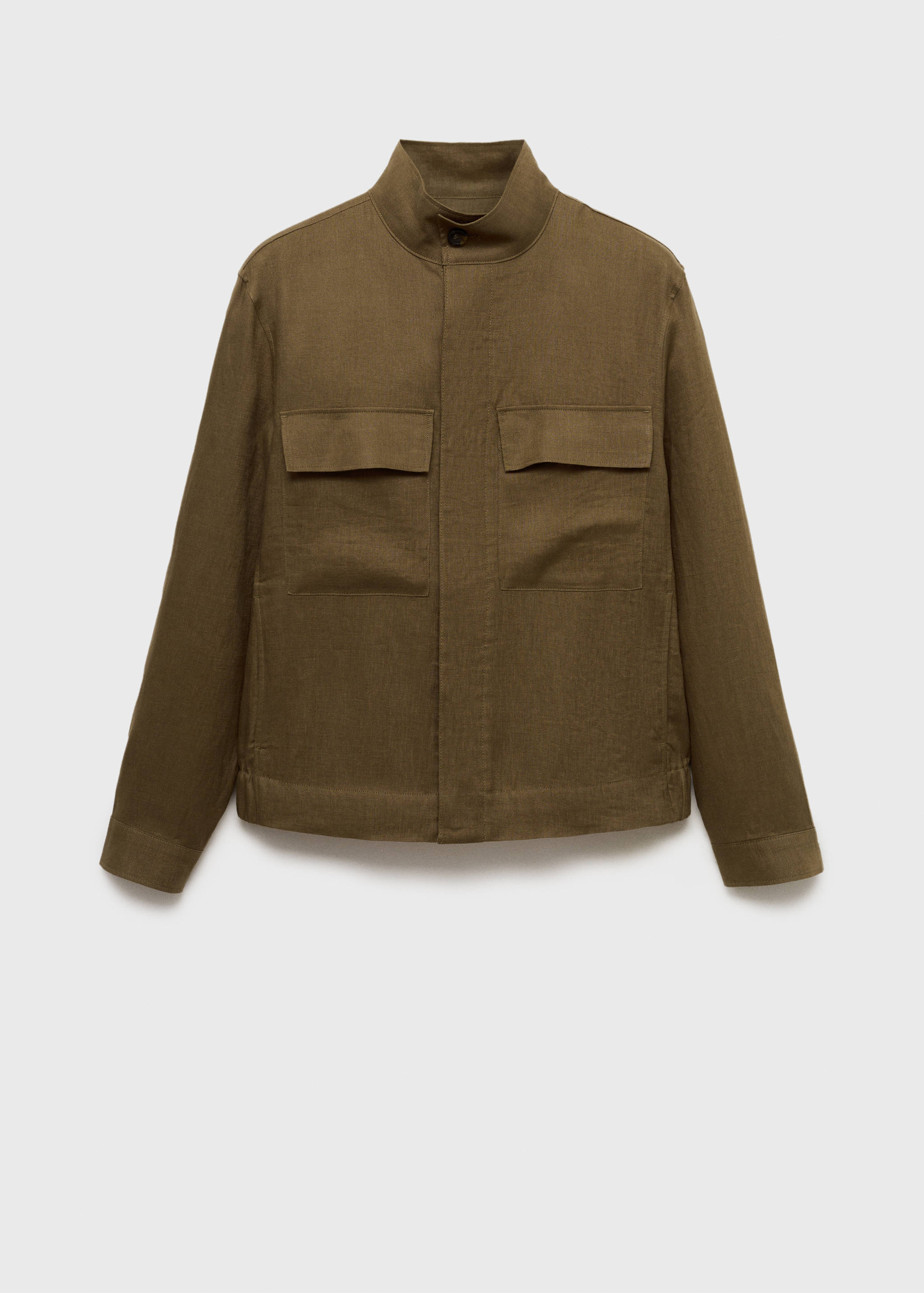 100% linen turtleneck jacket - Article without model