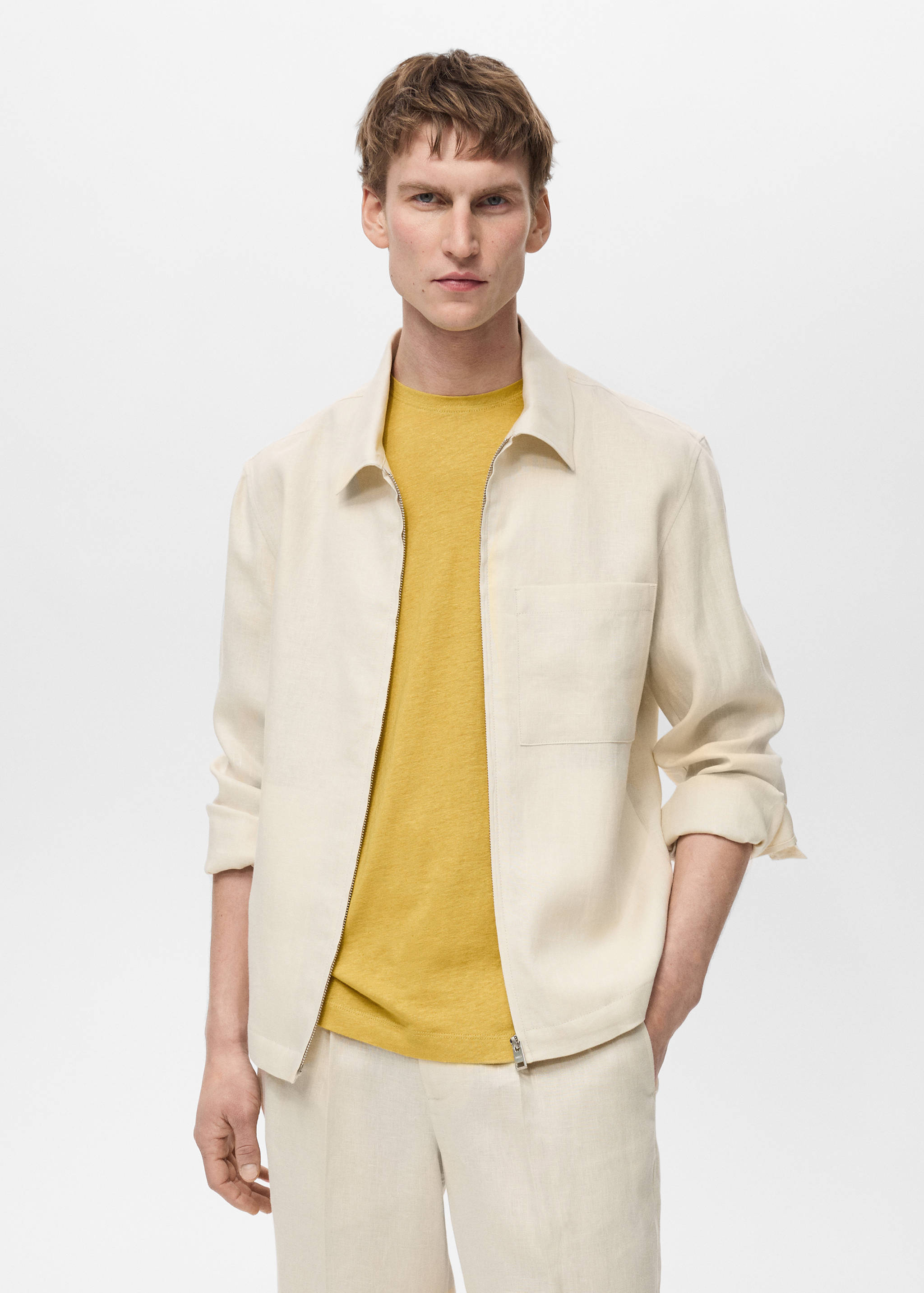 100% linen jacket with zip - Medium plane