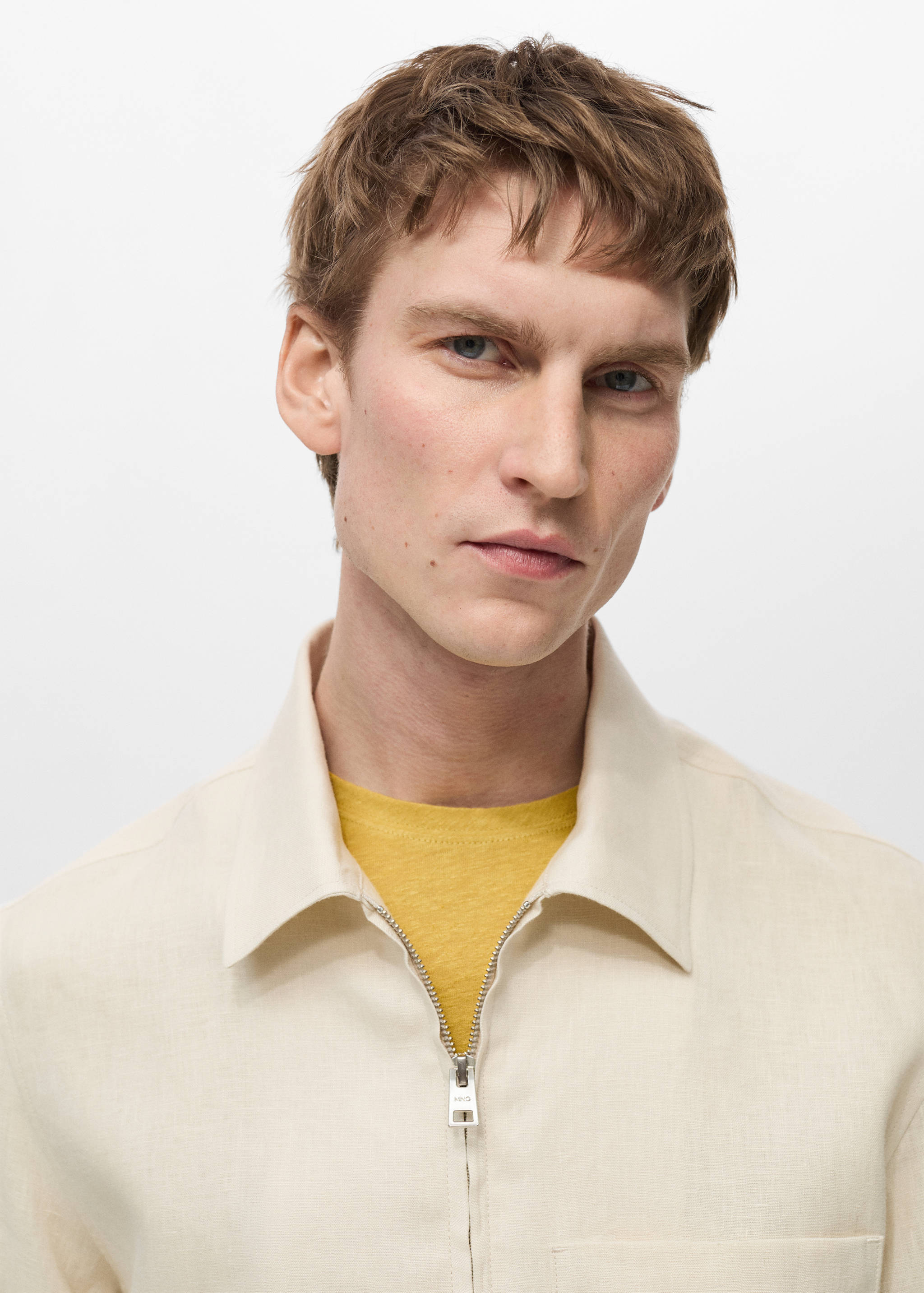 100% linen jacket with zip - Details of the article 1