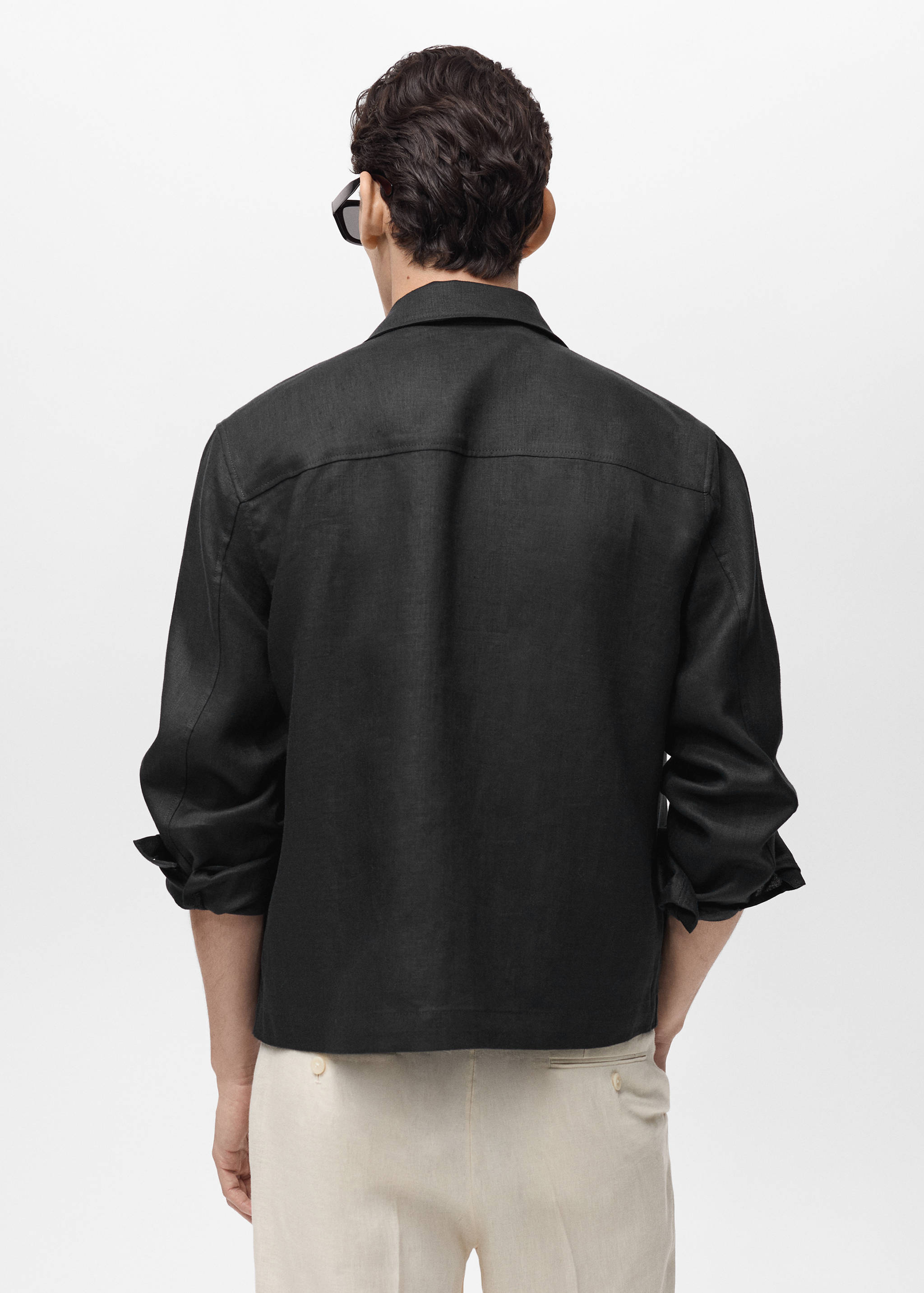 100% linen jacket with zip - Reverse of the article