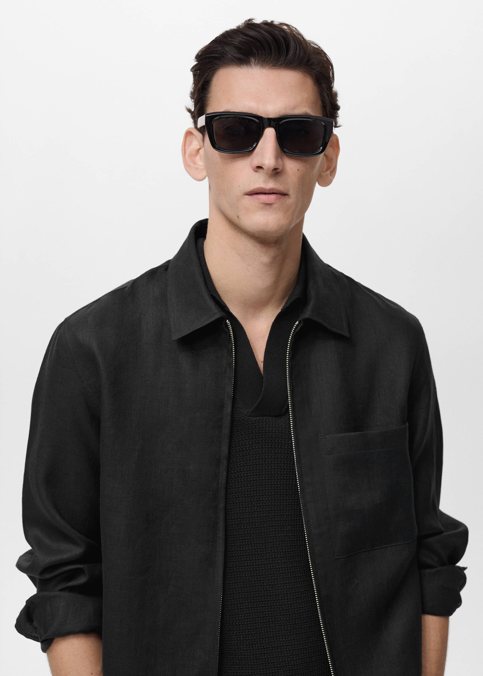 100% linen jacket with zip - Details of the article 1