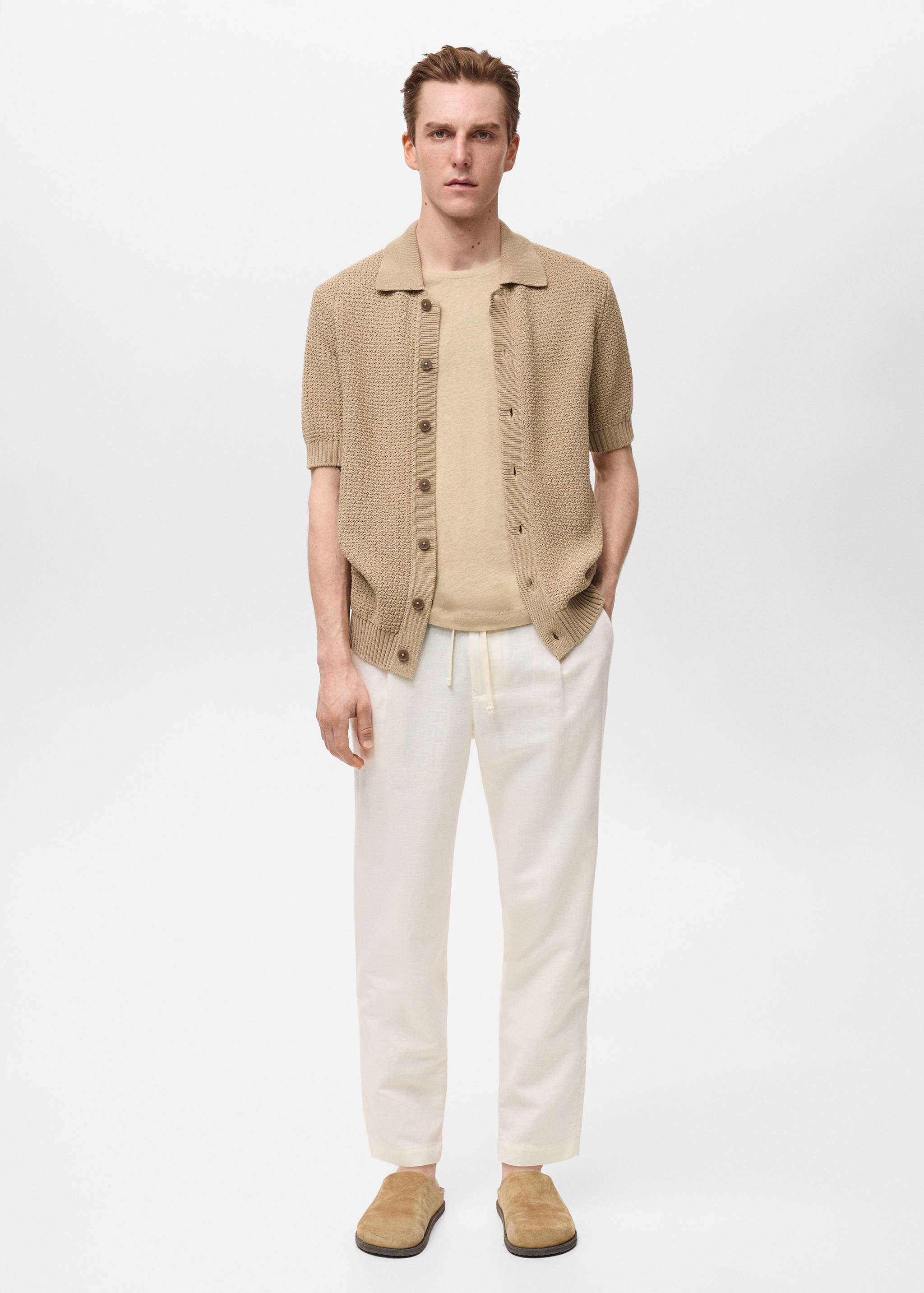 Slim-fit pants with drawstring - General plane