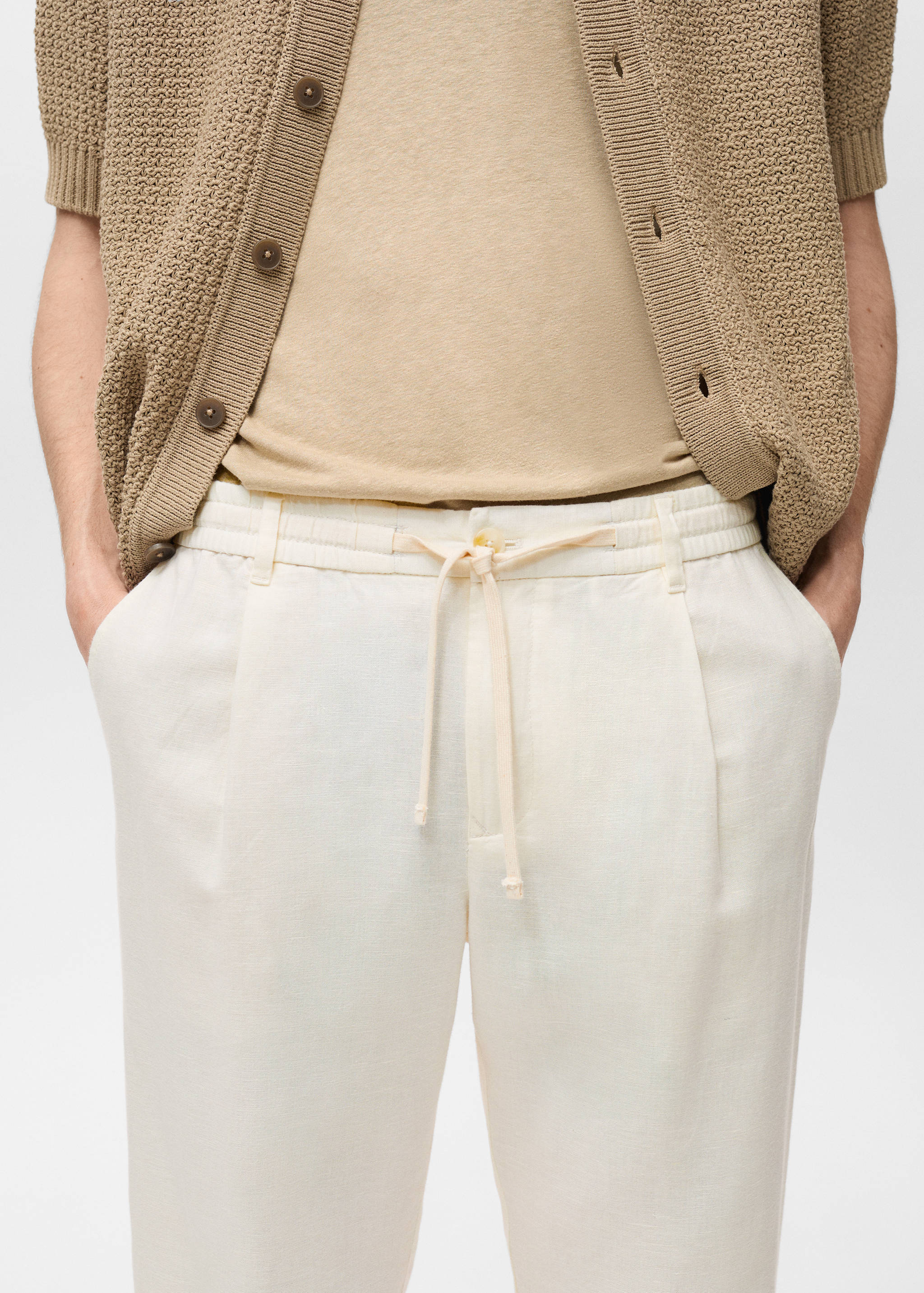 Slim-fit pants with drawstring - Details of the article 1
