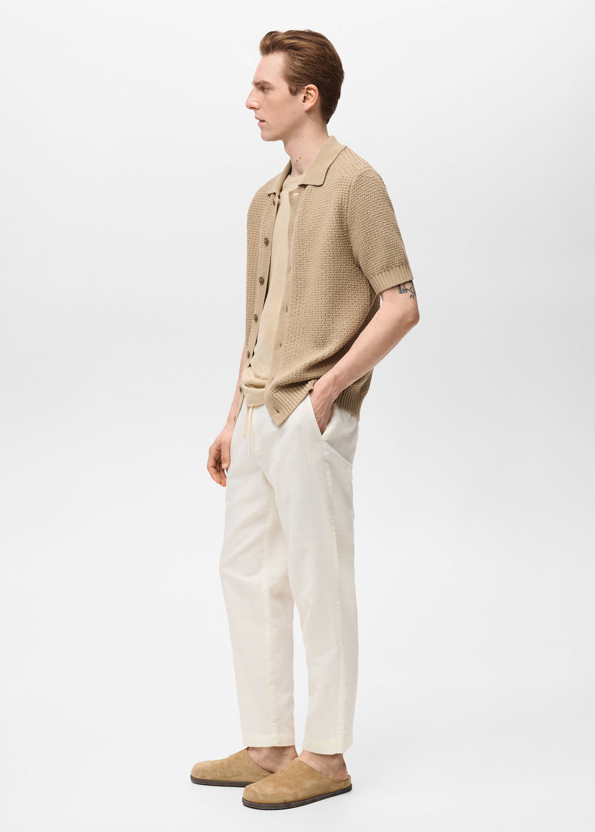 Slim-fit pants with drawstring - Details of the article 2