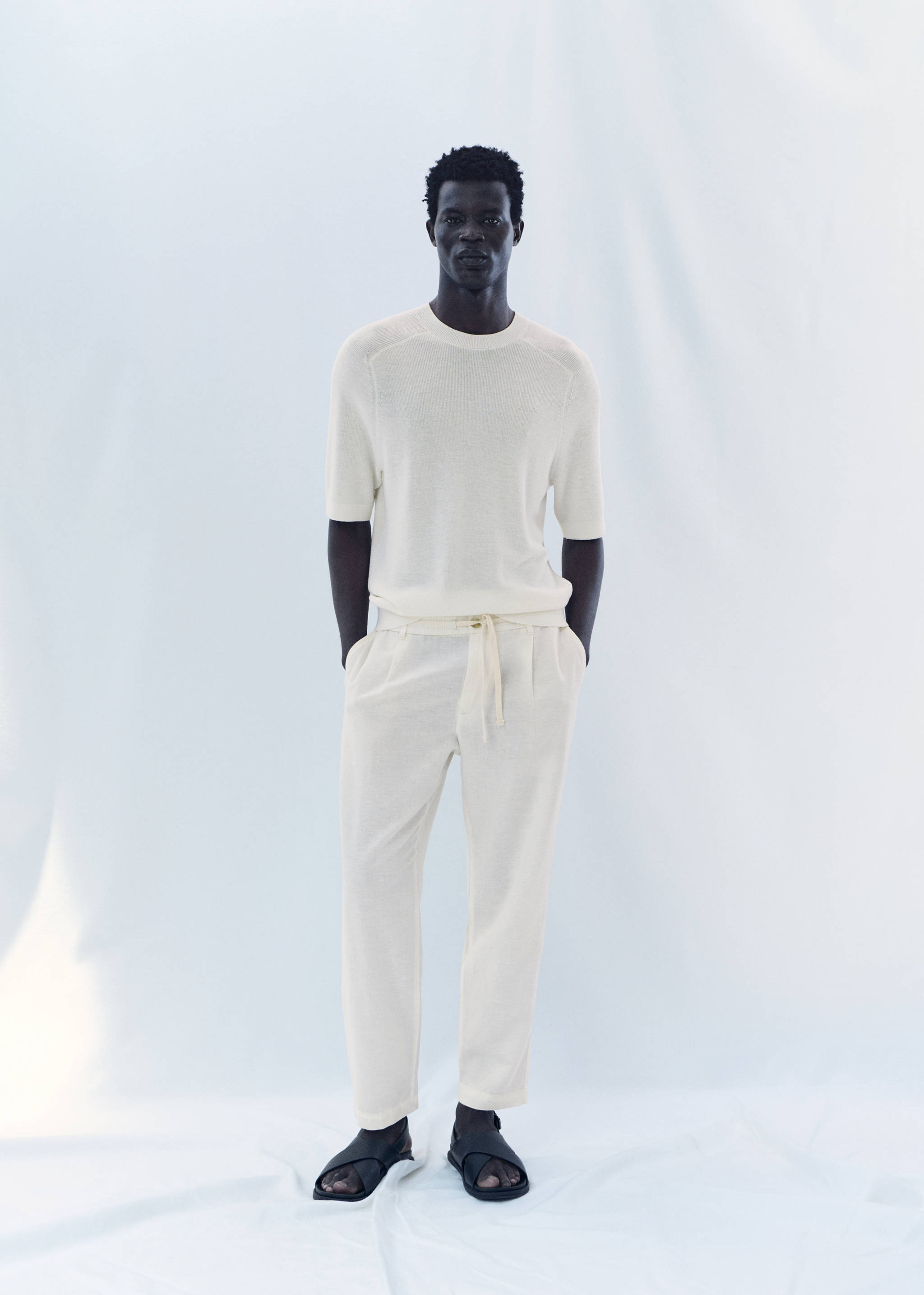 Slim-fit pants with drawstring - Details of the article 5