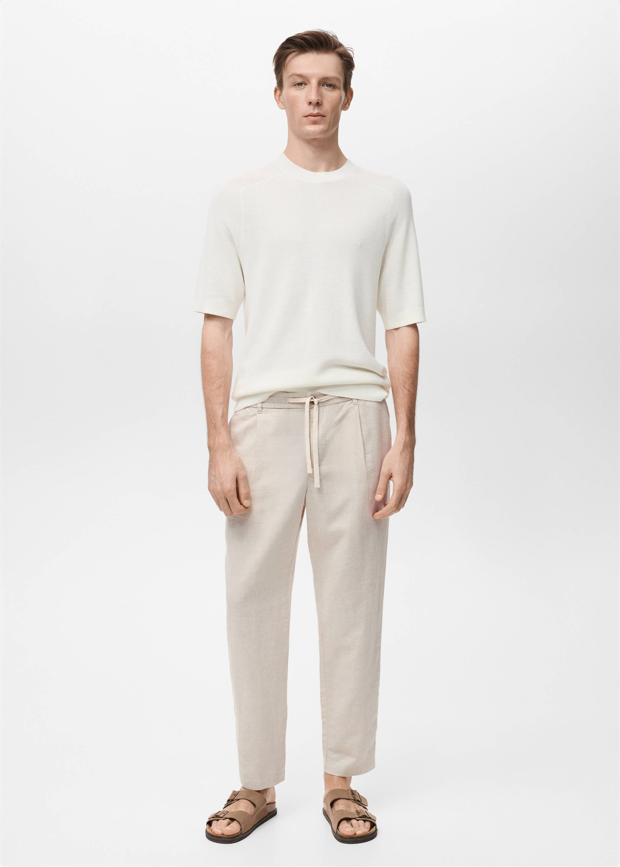 Pantalon slim fit lin cordon - Plan général