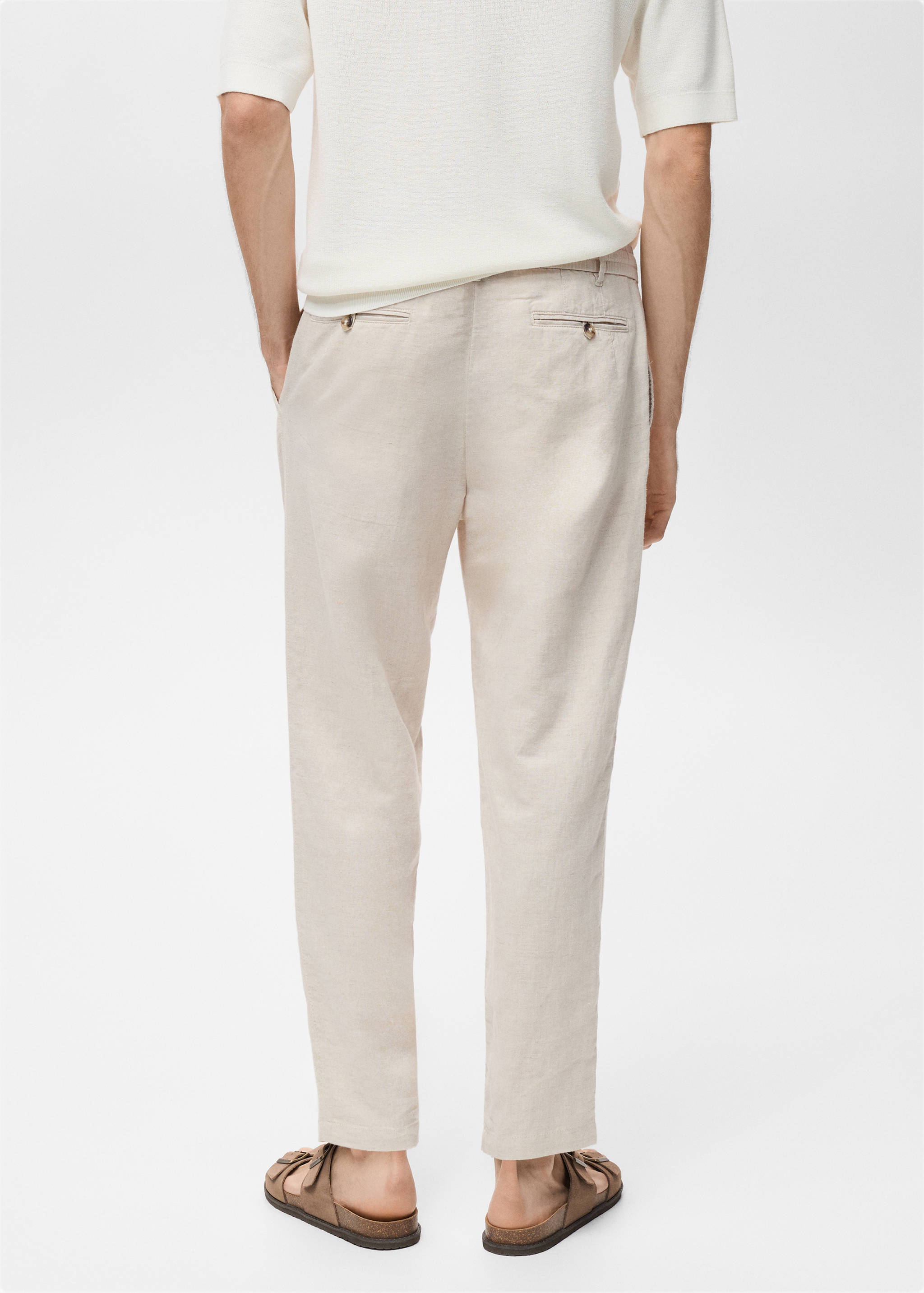 Pantalon slim fit lin cordon - Verso de l’article