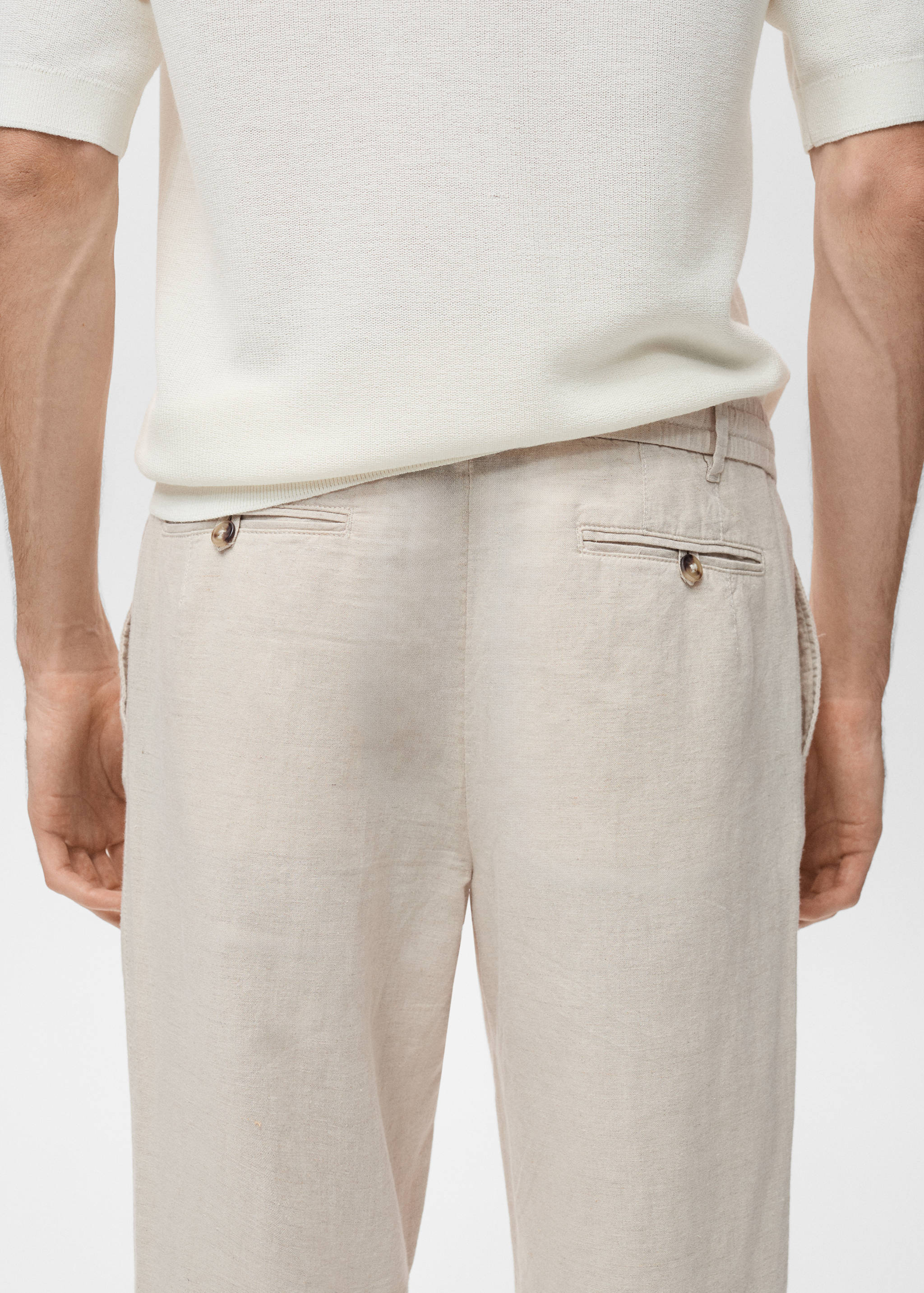 Pantalon slim fit lin cordon - Détail de l'article 6