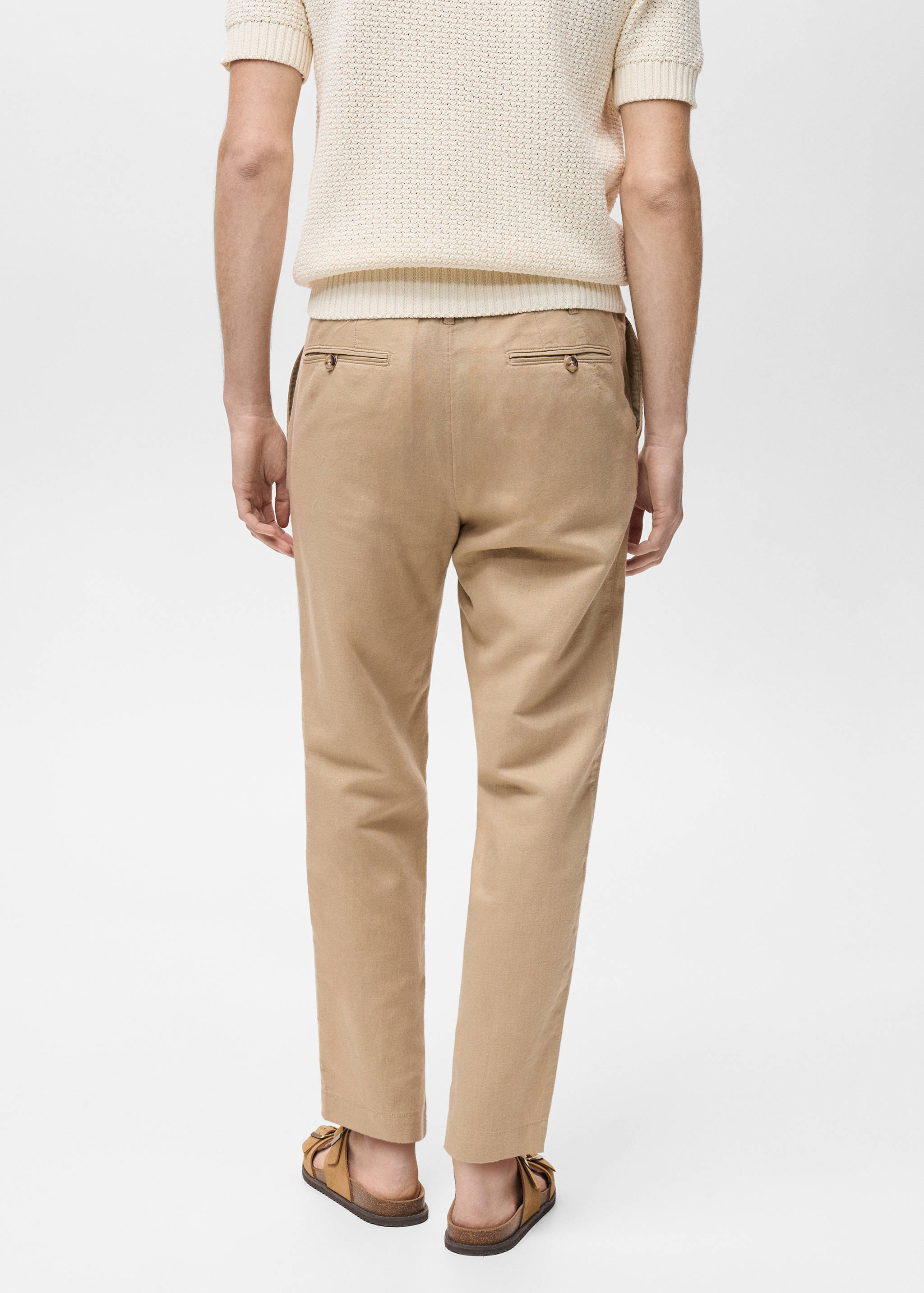 Pantalon slim fit lin cordon - Verso de l’article