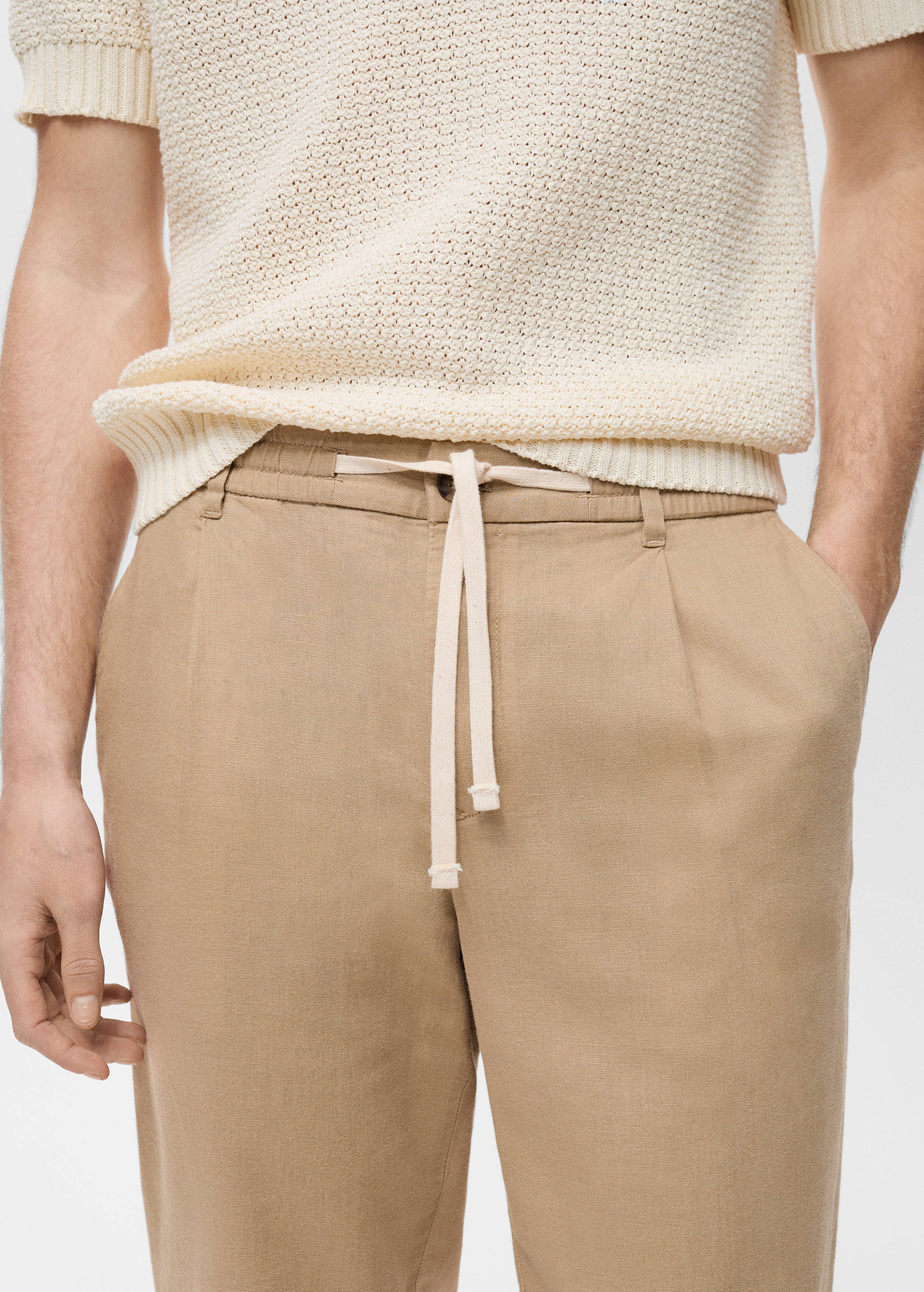 Pantalon slim fit lin cordon - Détail de l'article 1