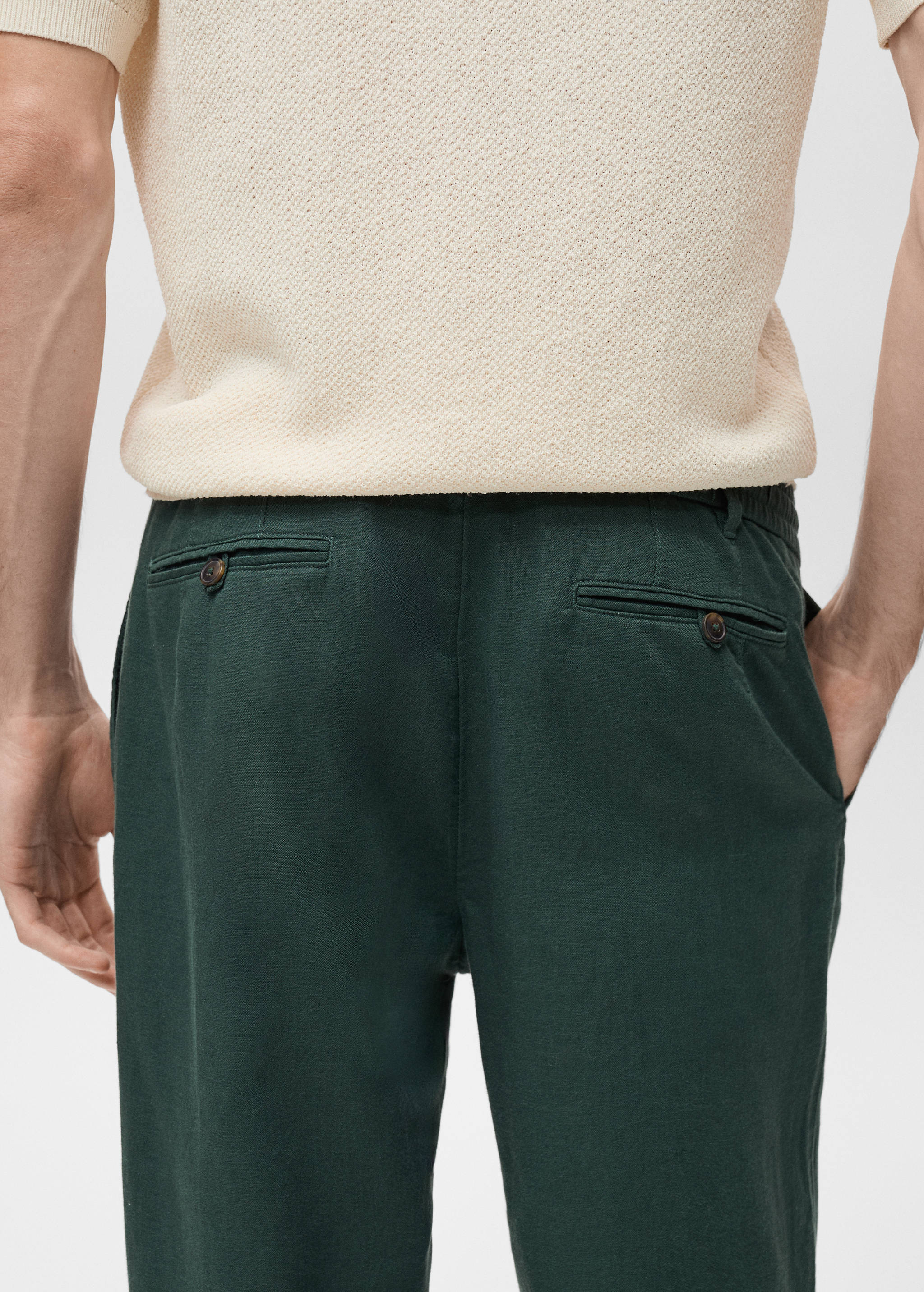 Pantalon slim fit lin cordon - Détail de l'article 6