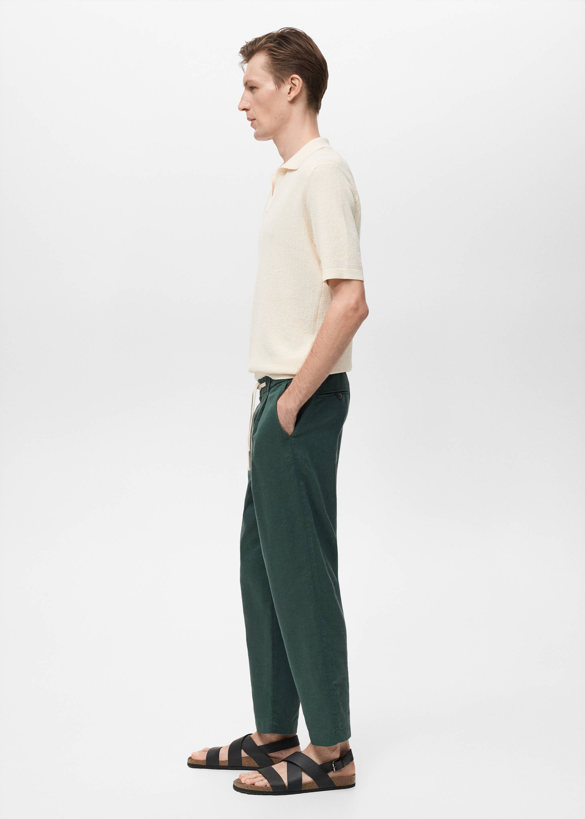 Pantalon slim fit lin cordon - Détail de l'article 2